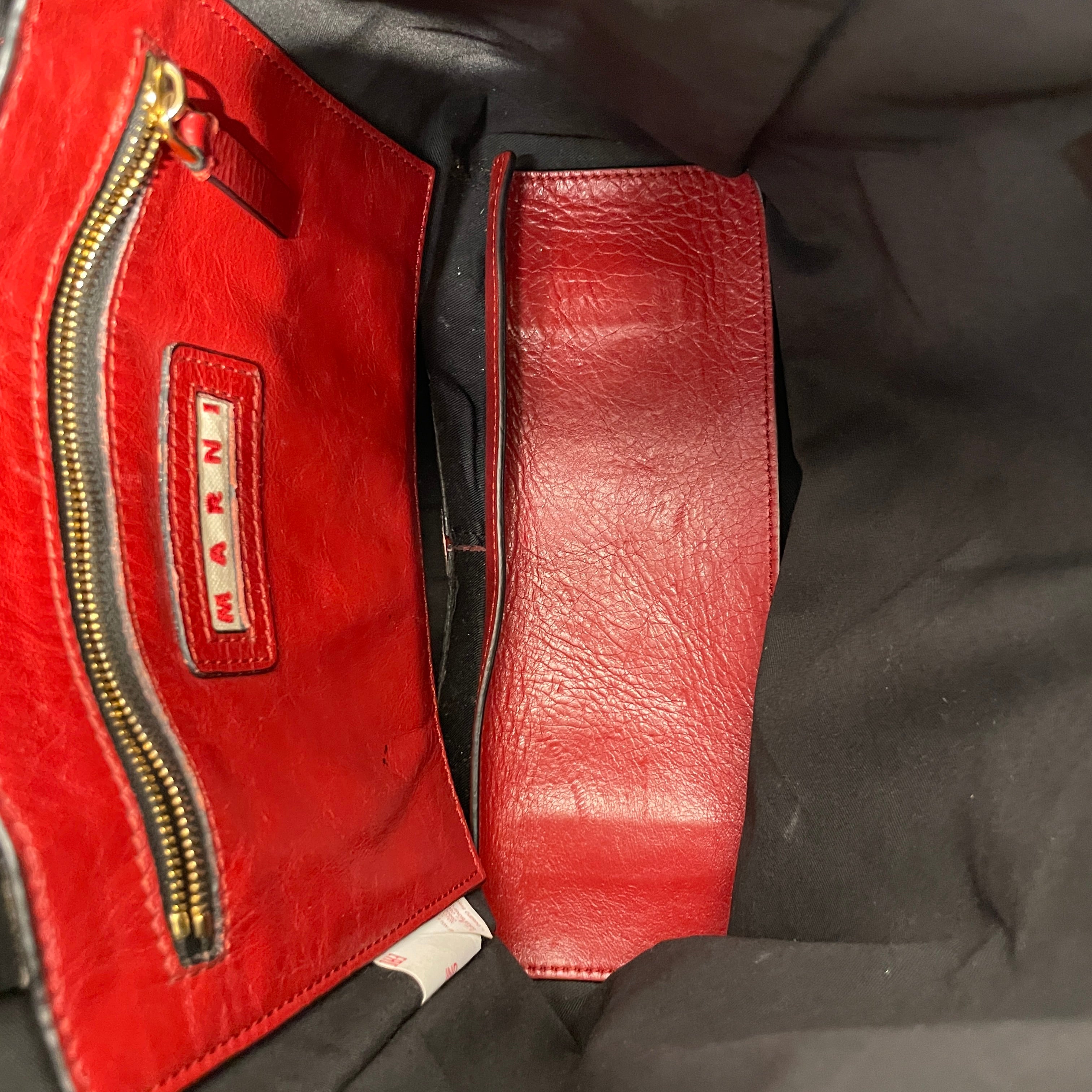 MARNI/Tote Bag/Leather/RED/museo view 4