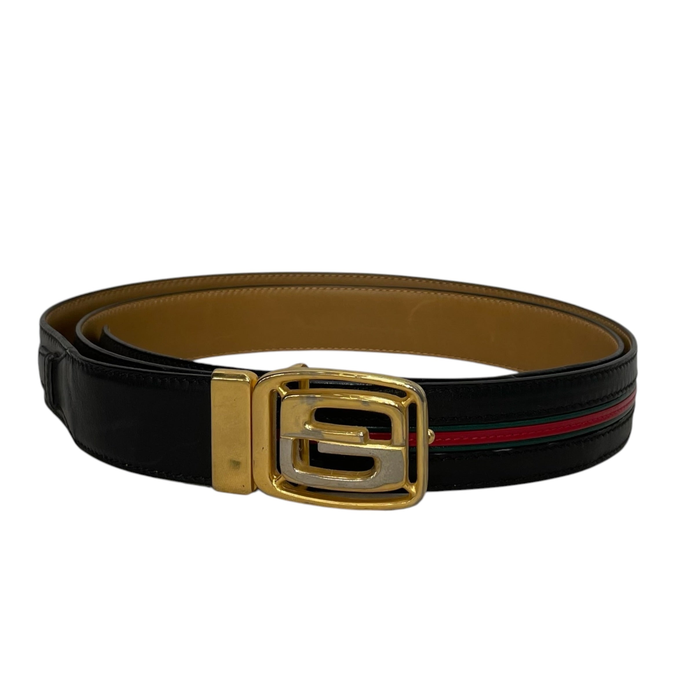 GUCCI/Belt/Leather/BLK/M's/vintage belt 0369040088 view 1