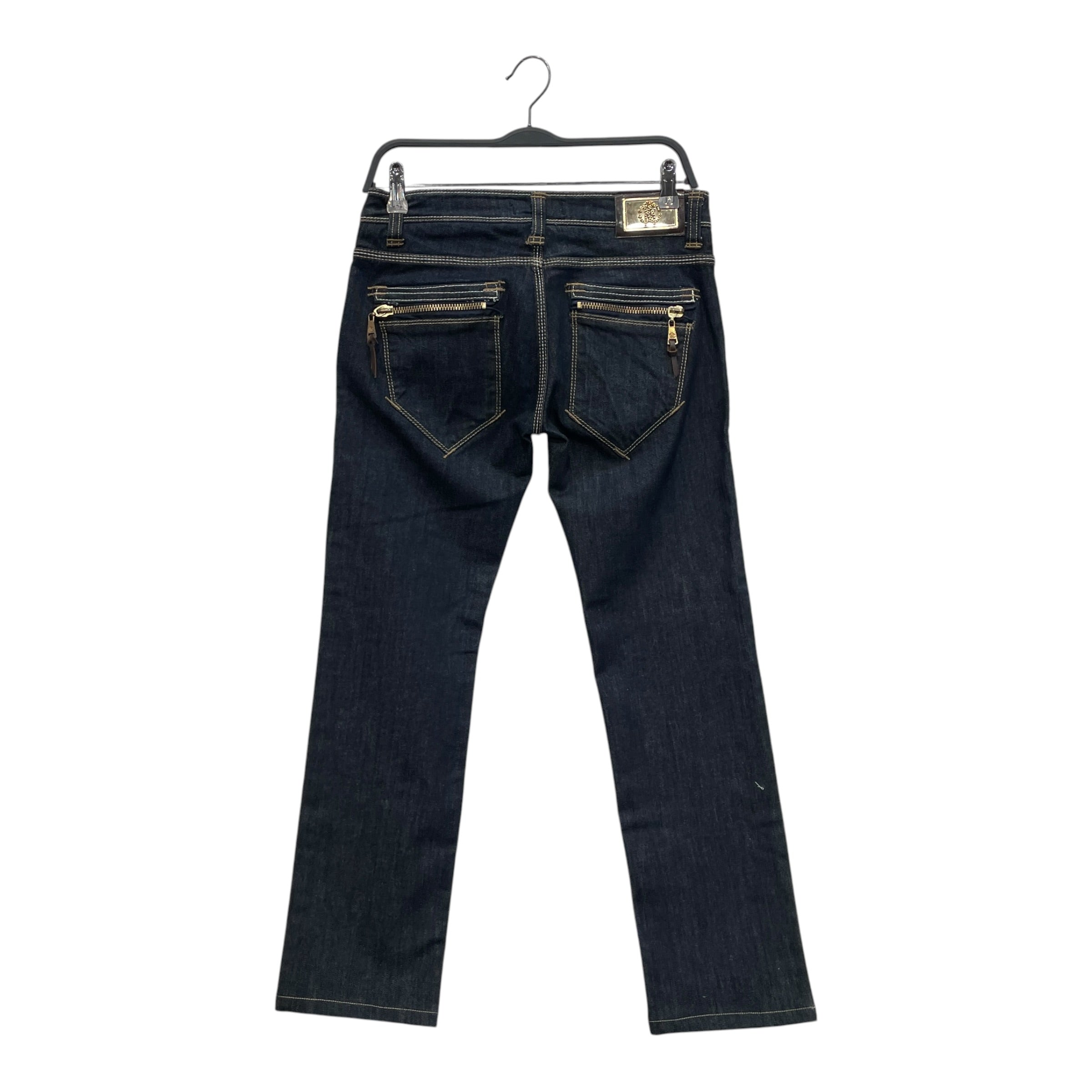 roberto cavalli/Skinny Pants/44/Cotton/IDG/GOLD BACK TAB/WHT SEAMS view 2