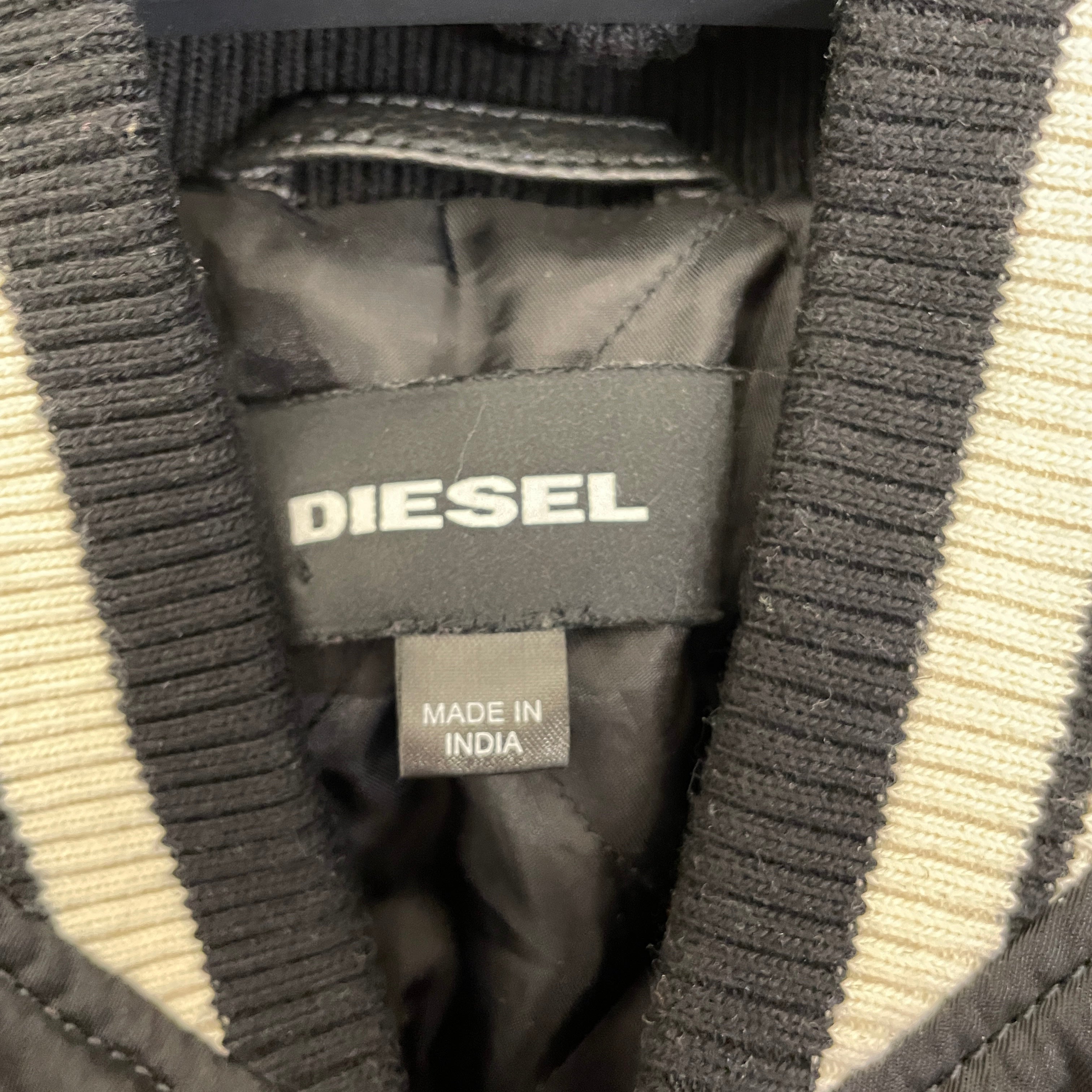 DIESEL/Jacket/S/Nylon/BLK/Graphic/"BRAVE" VARSITY JACKET view 3