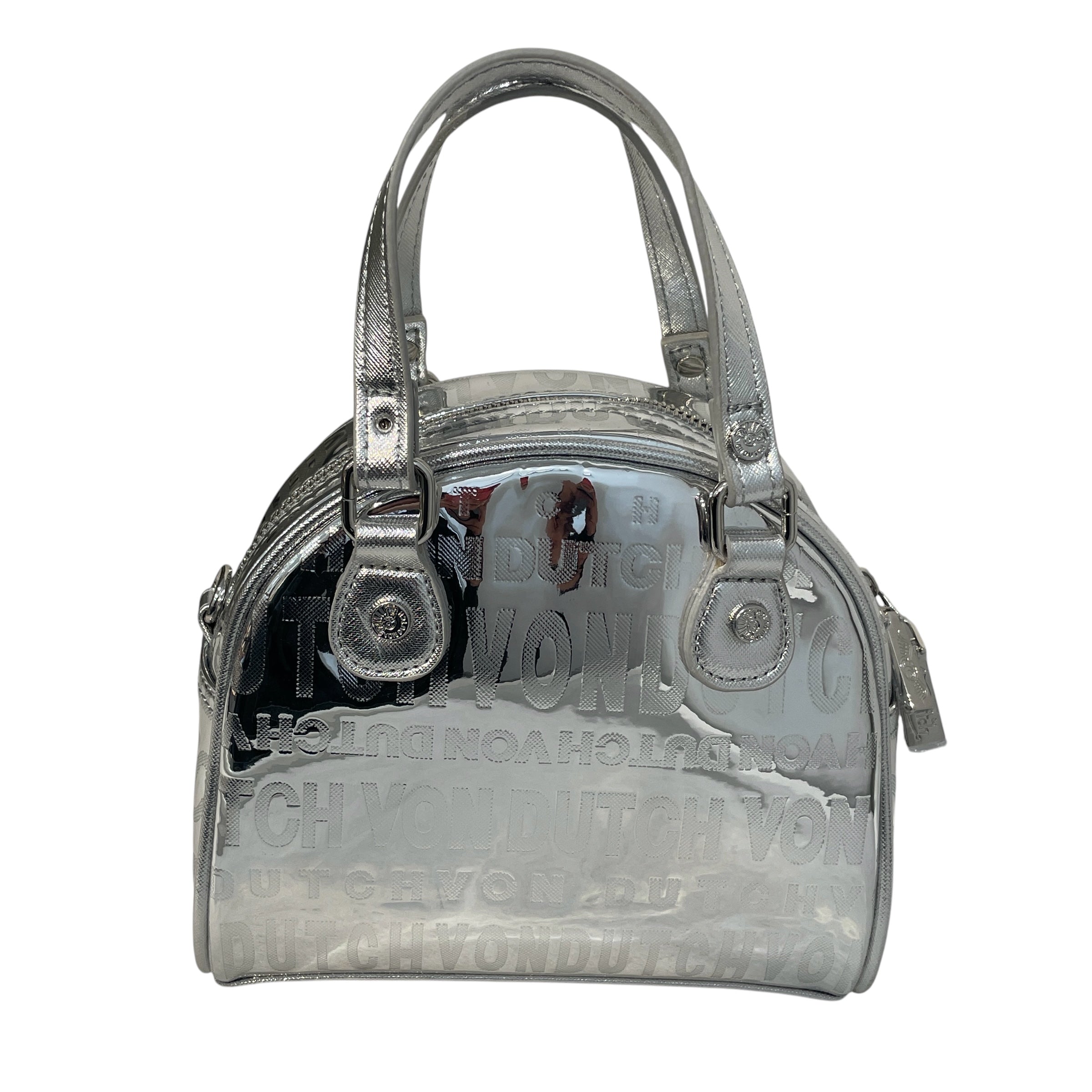 VonDutch/Hand Bag/Monogram/Leather/SLV/Foil Reflective Bowling Bag view 2