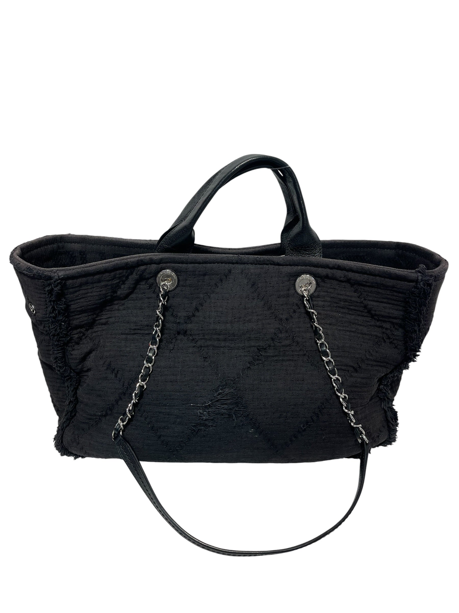 CHANEL/Tote Bag/Monogram/Cotton/GRY/Deauville Cloth Bag view 3