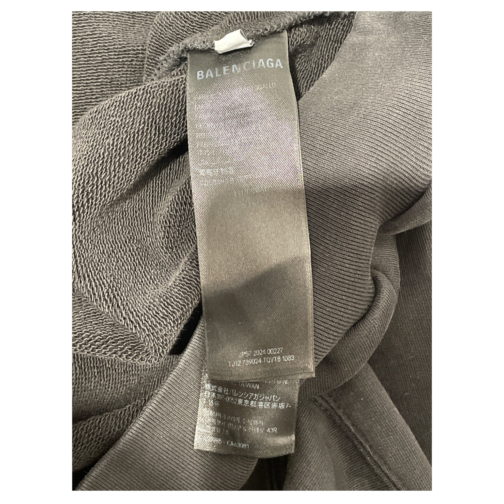 BALENCIAGA/Hoodie/1/Cotton/BLK/Activewear 3M Logo Hoodie view 4