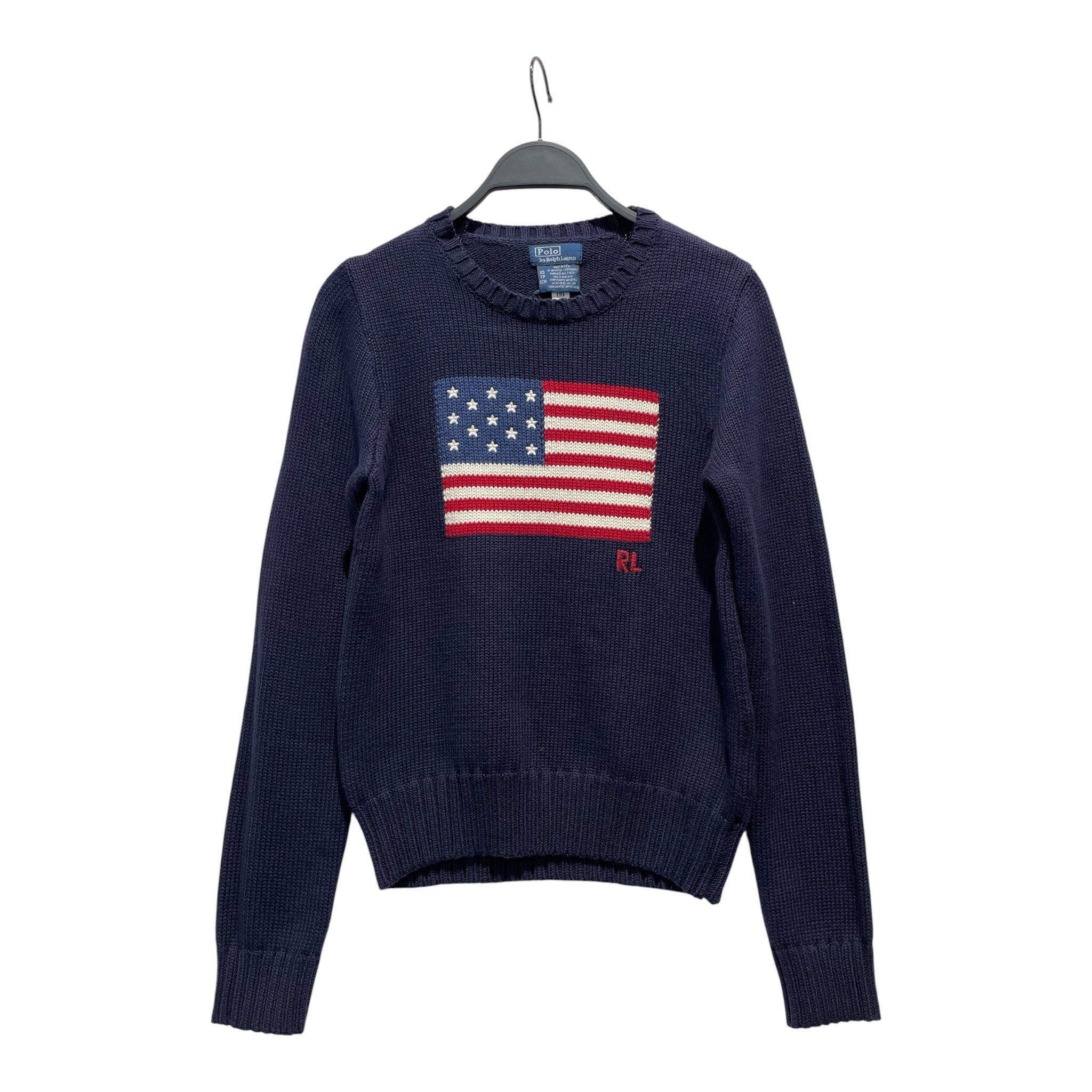 POLO RALPH LAUREN/Sweater/XS/Graphic/Cotton/NVY/American Flag view 1