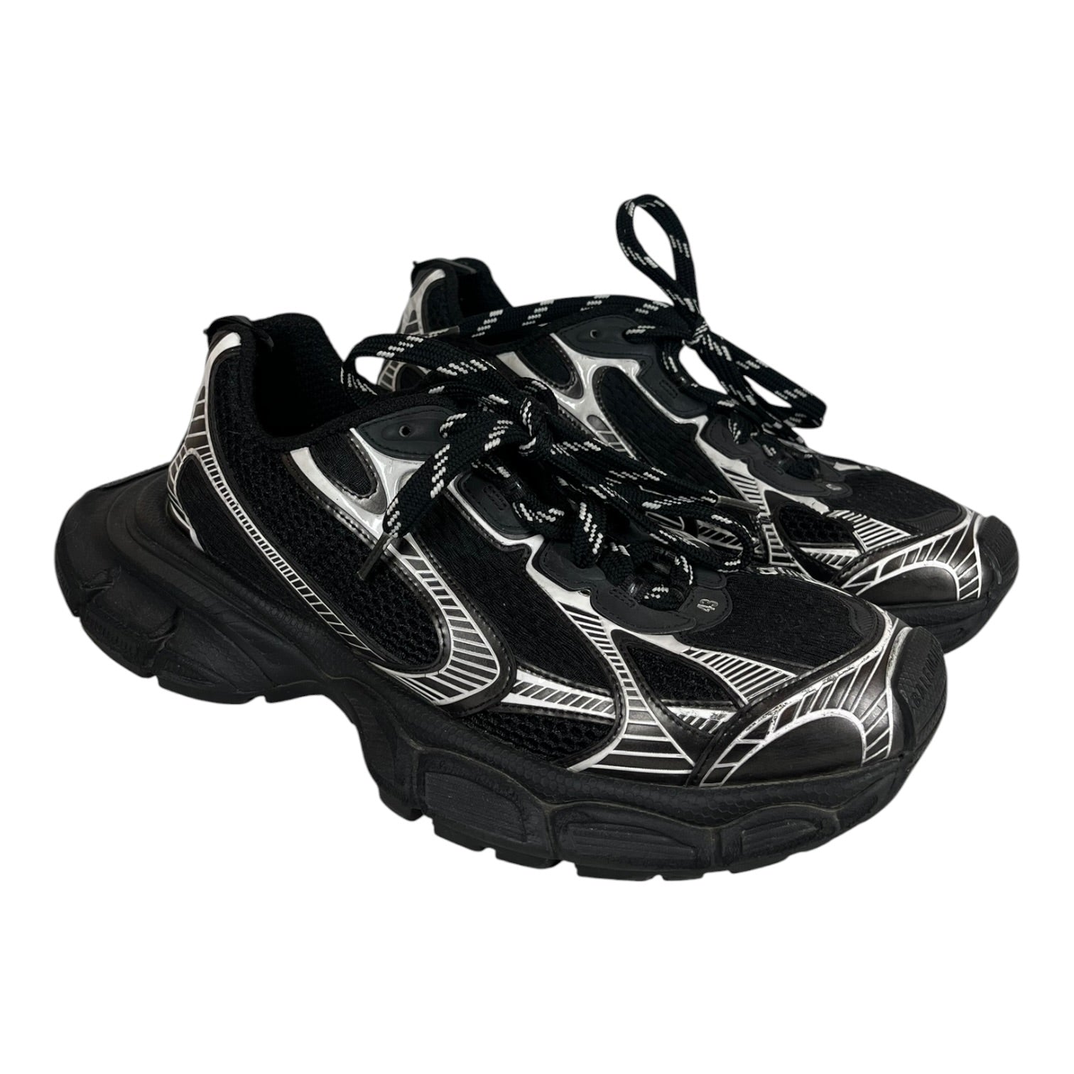 BALENCIAGA/Low-Sneakers/EU 43/Cotton/BLK/3XL Sneaker Black/White view 1