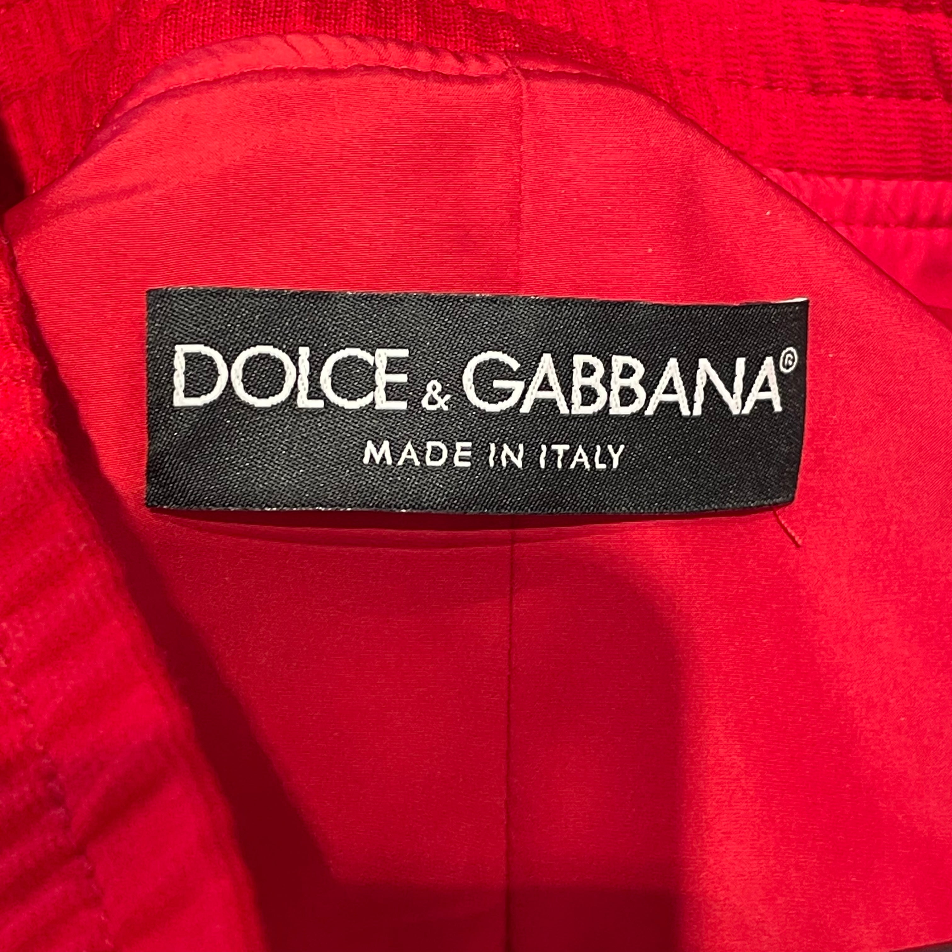 DOLCE&GABBANA/Quilted Jkt/40/Cotton/RED/Dolce&Gabana  Jersey Jkt view 3