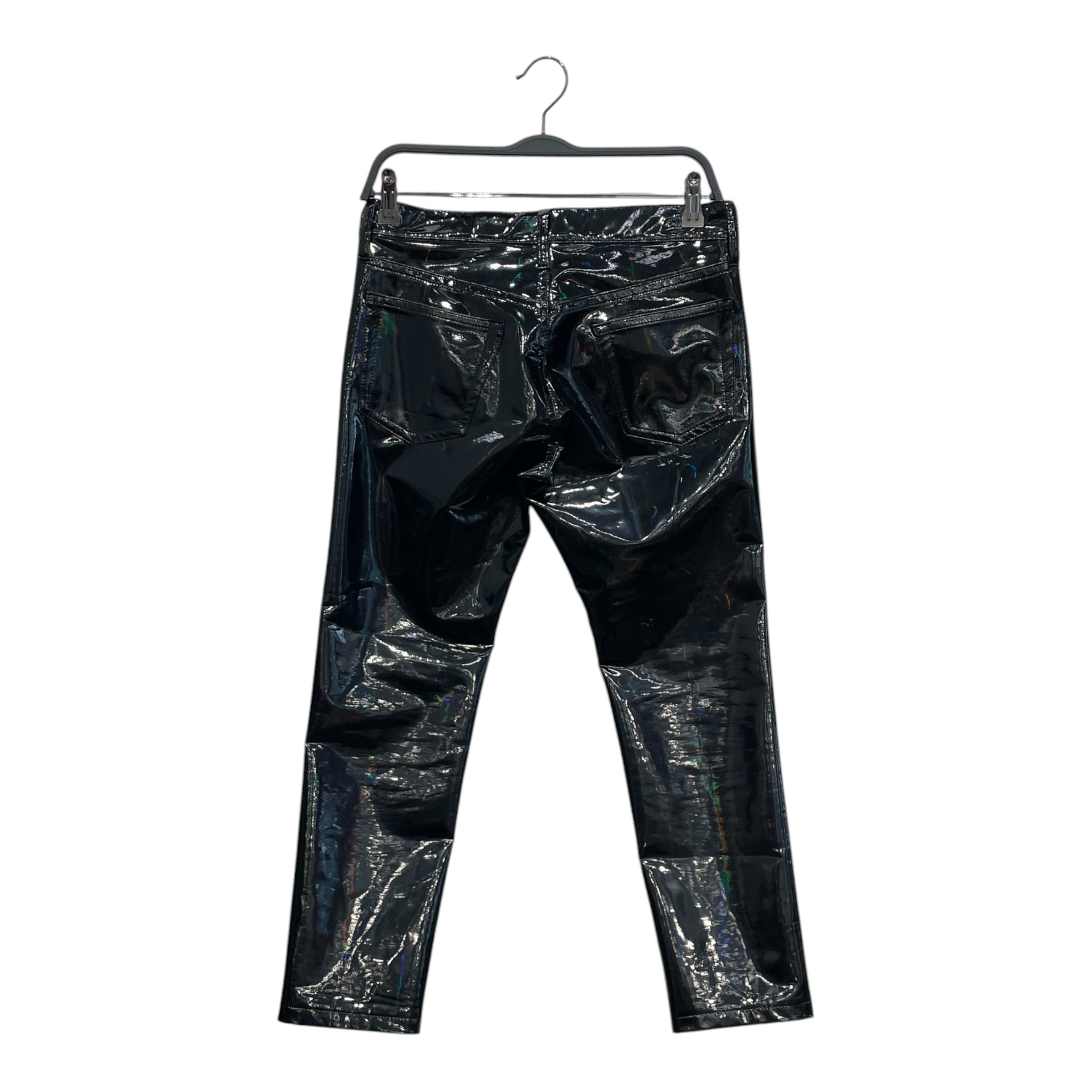 JUNYA WATANABE COMME des GARCONS/Skinny Pants/S/Leather/BLK/IRIDESCENT view 2