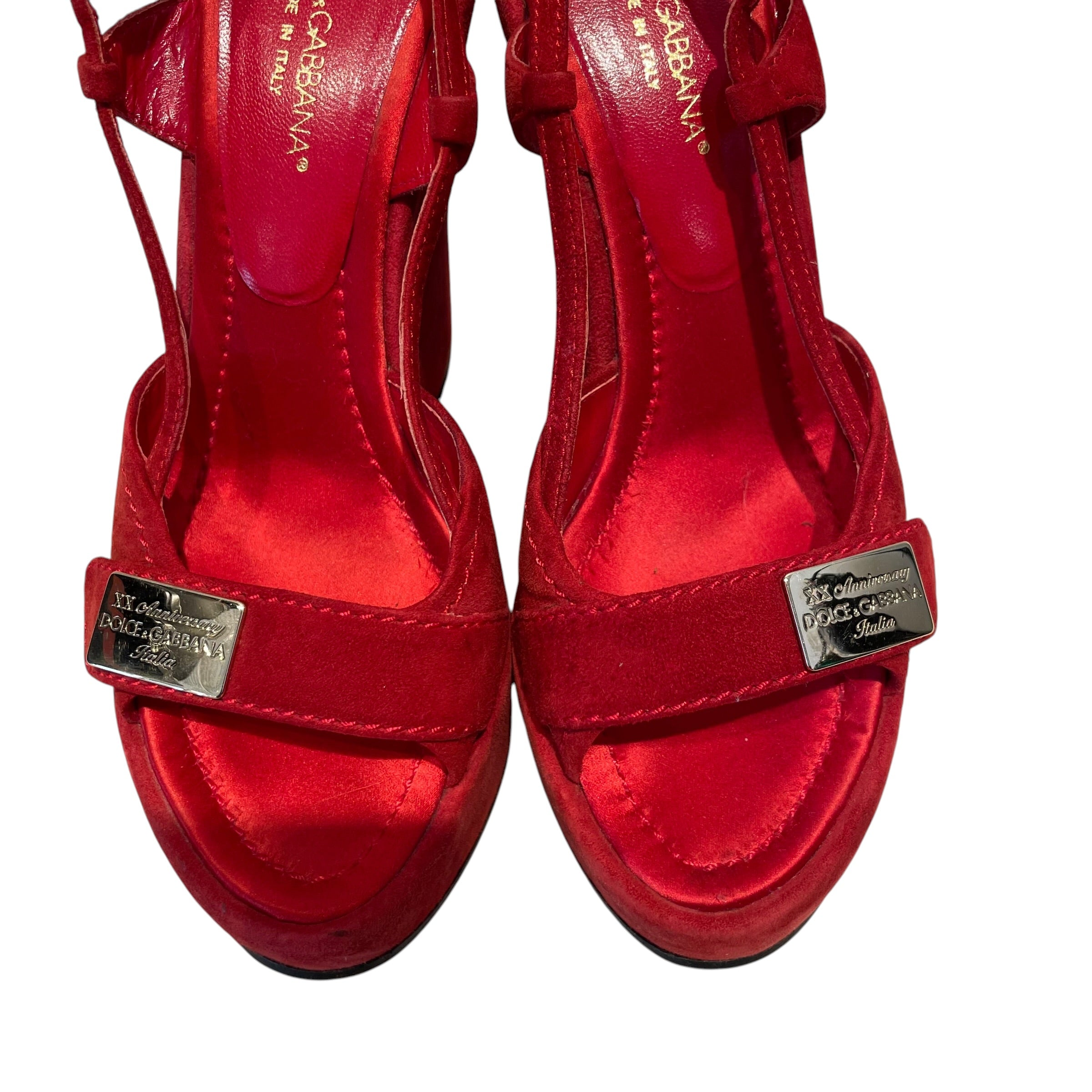 DOLCE&GABBANA/Heels/EU 36/Suede/RED/Vintage D&G view 4