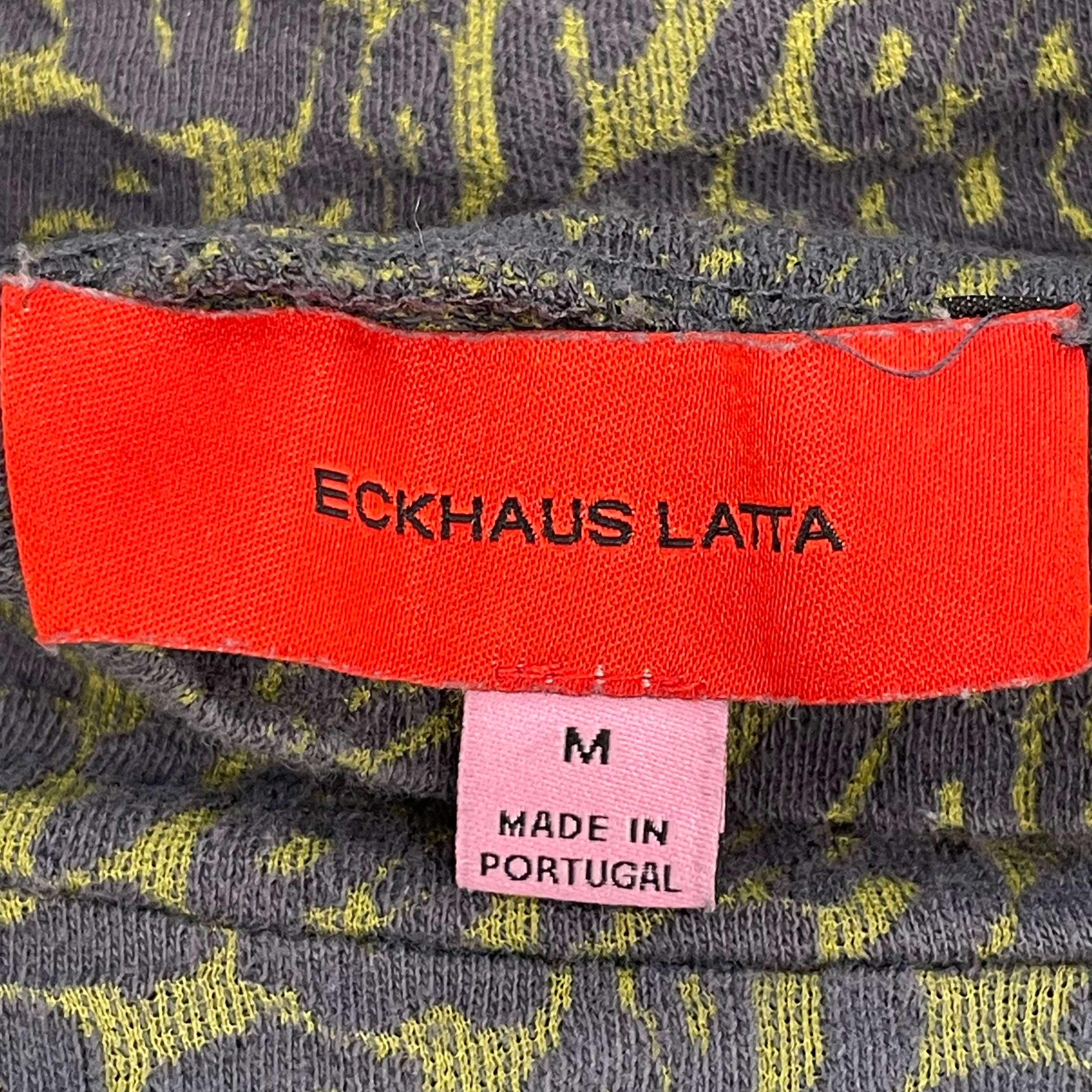 ECKHAUS LATTA/LS Shirt/M/All Over Print/Cotton/GRN/BLK STITCH WRITTING ALL OVER view 4