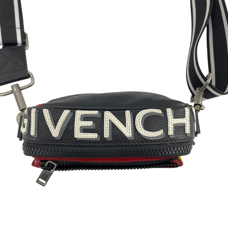 GIVENCHY/Cross Body Bag/Leather/BLK/MC3 RED CROSSBODY