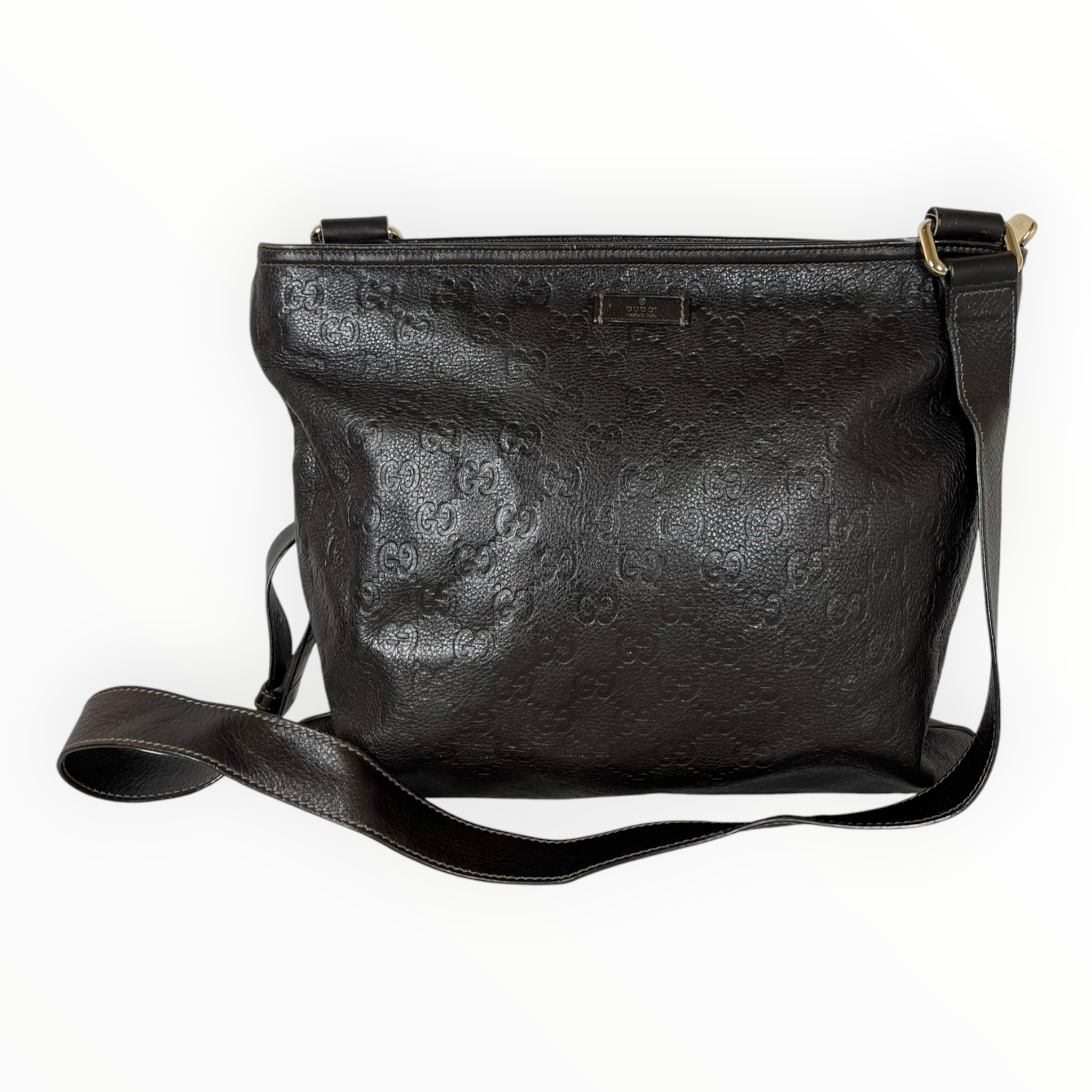 GUCCI/Cross Body Bag/Monogram/Leather/BRW/MESSENGER BAG view 1