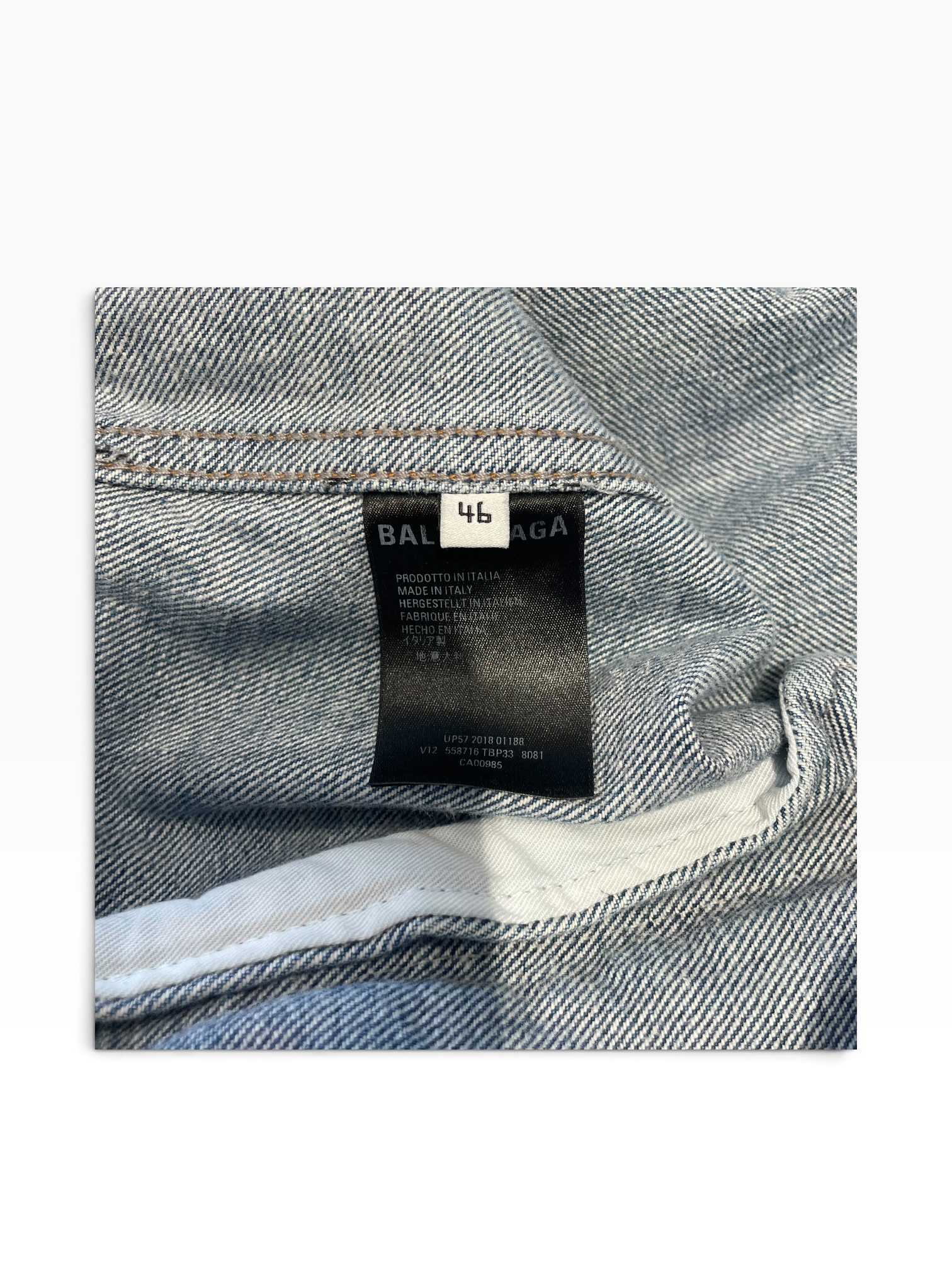 BALENCIAGA/Denim Jkt/46/BLU/All Over Print/Graphic Writing view 4