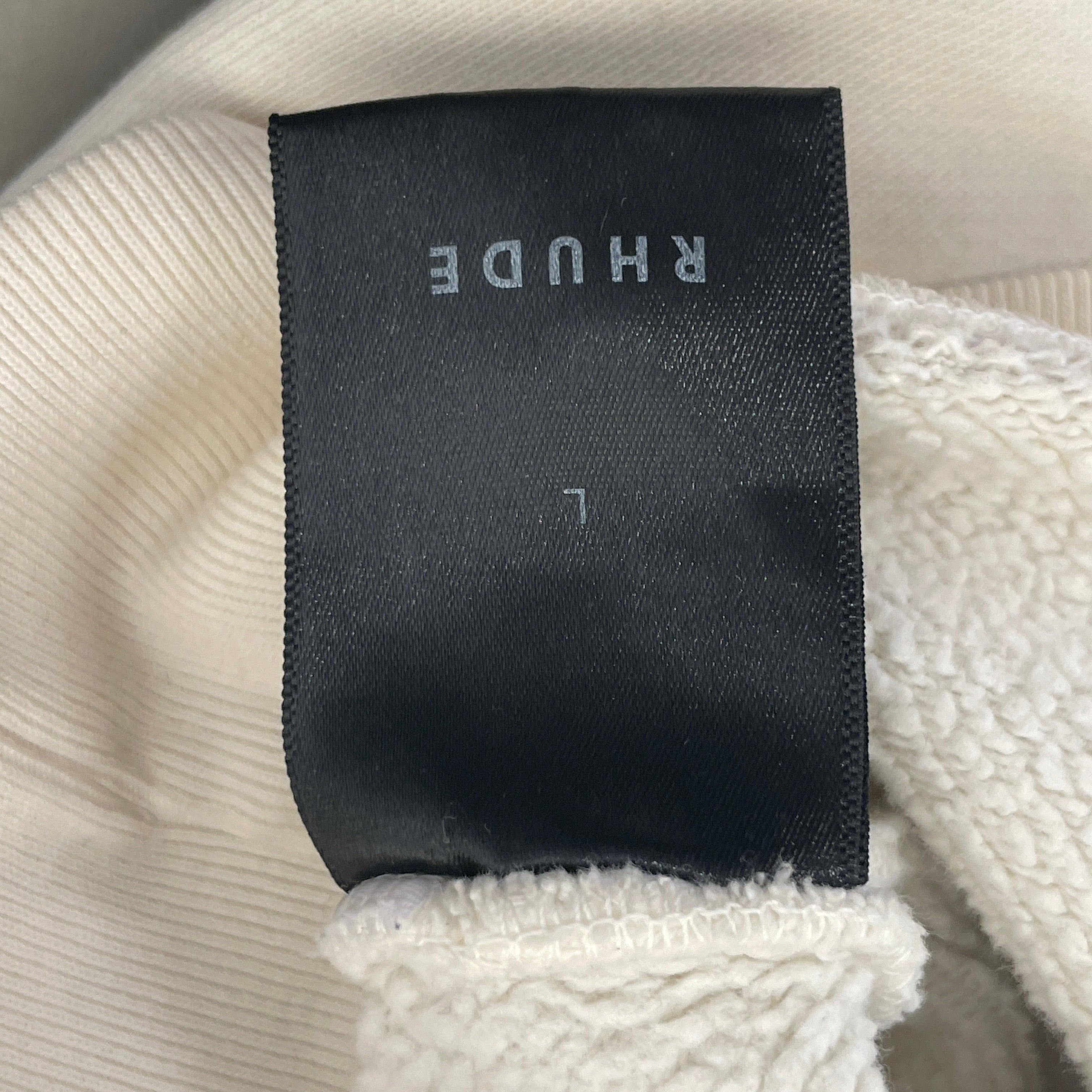 RHUDE/Zip Up Hoodie/L/Cotton/CRM/ view 4