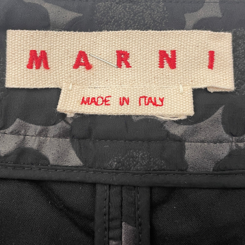 MARNI/Bootcut Pants/40/Floral Pattern/Acrylic/BLK/