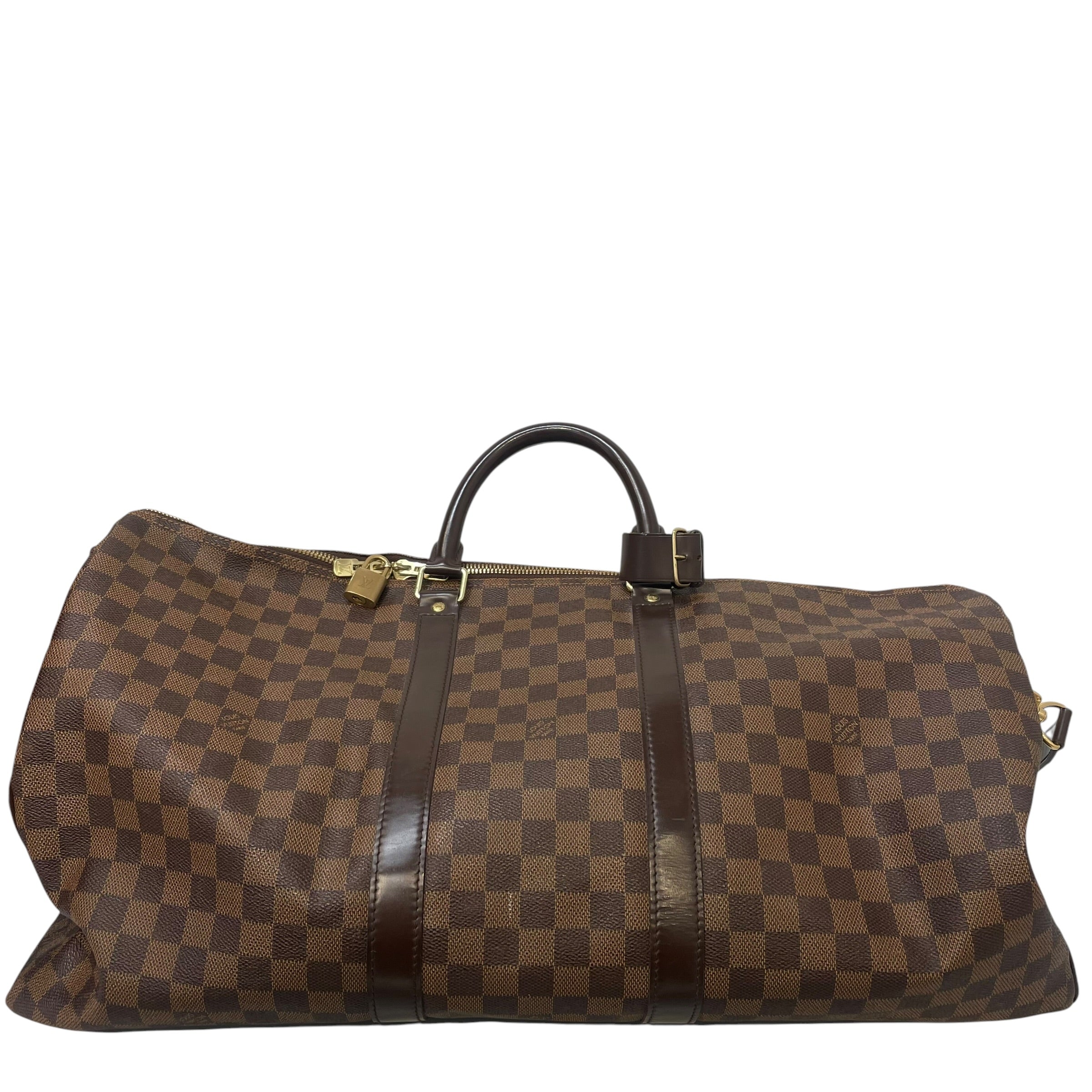LOUIS VUITTON/Luggage/Border/Leather/BRW/Keepall 55 Bandouliere view 1