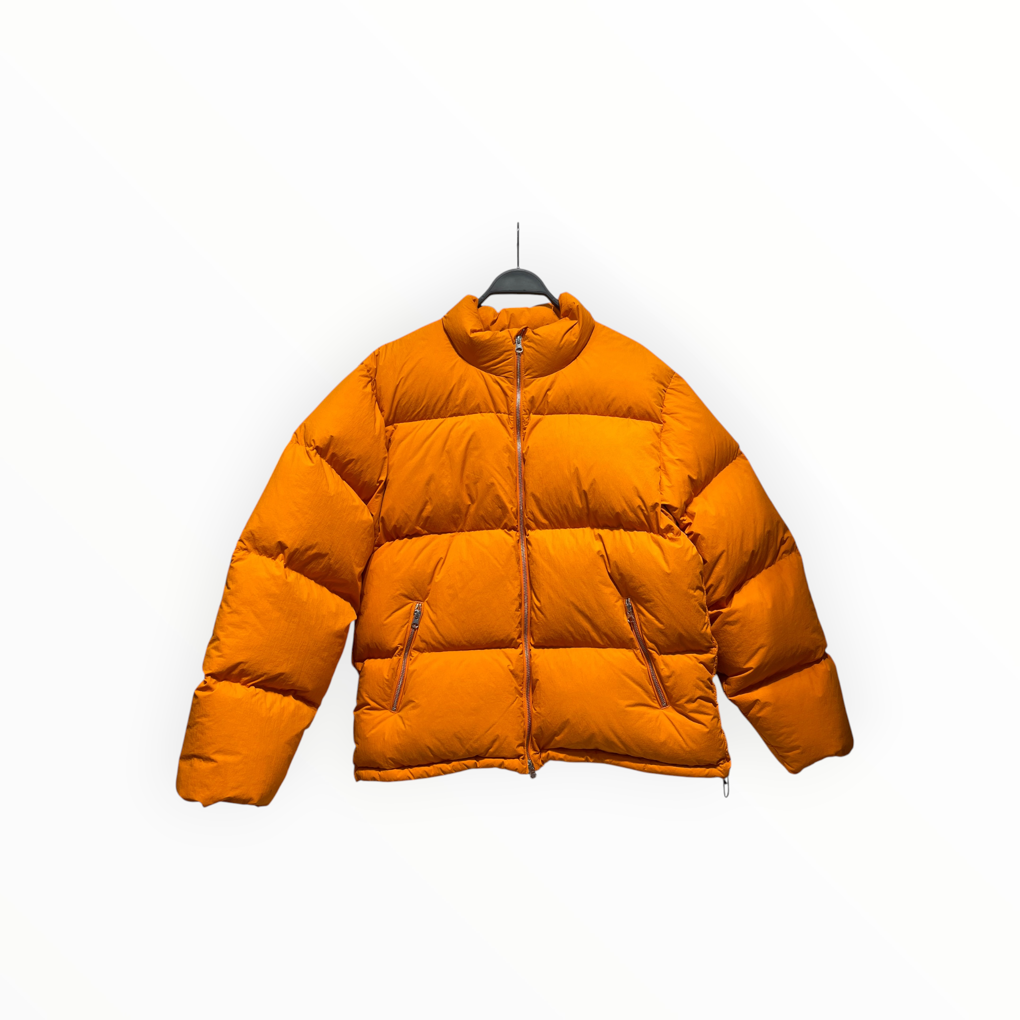 STUSSY/Puffer Jkt/L/Nylon/ORN/SILVER ZIPPER DOWN PUFFER view 1
