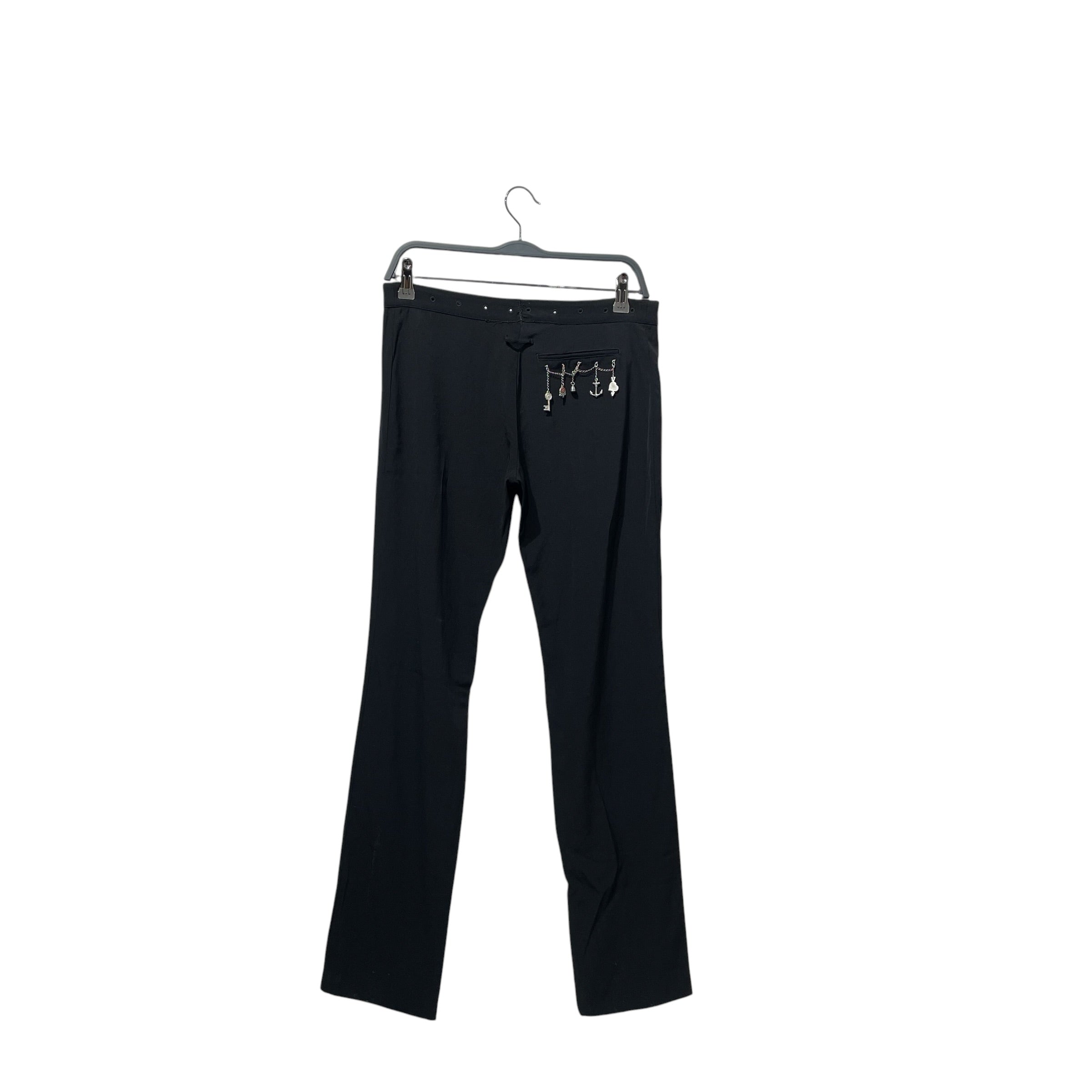 Jean Paul GAULTIER FEMME/Straight Pants/6/Wool/BLK/back charms view 2