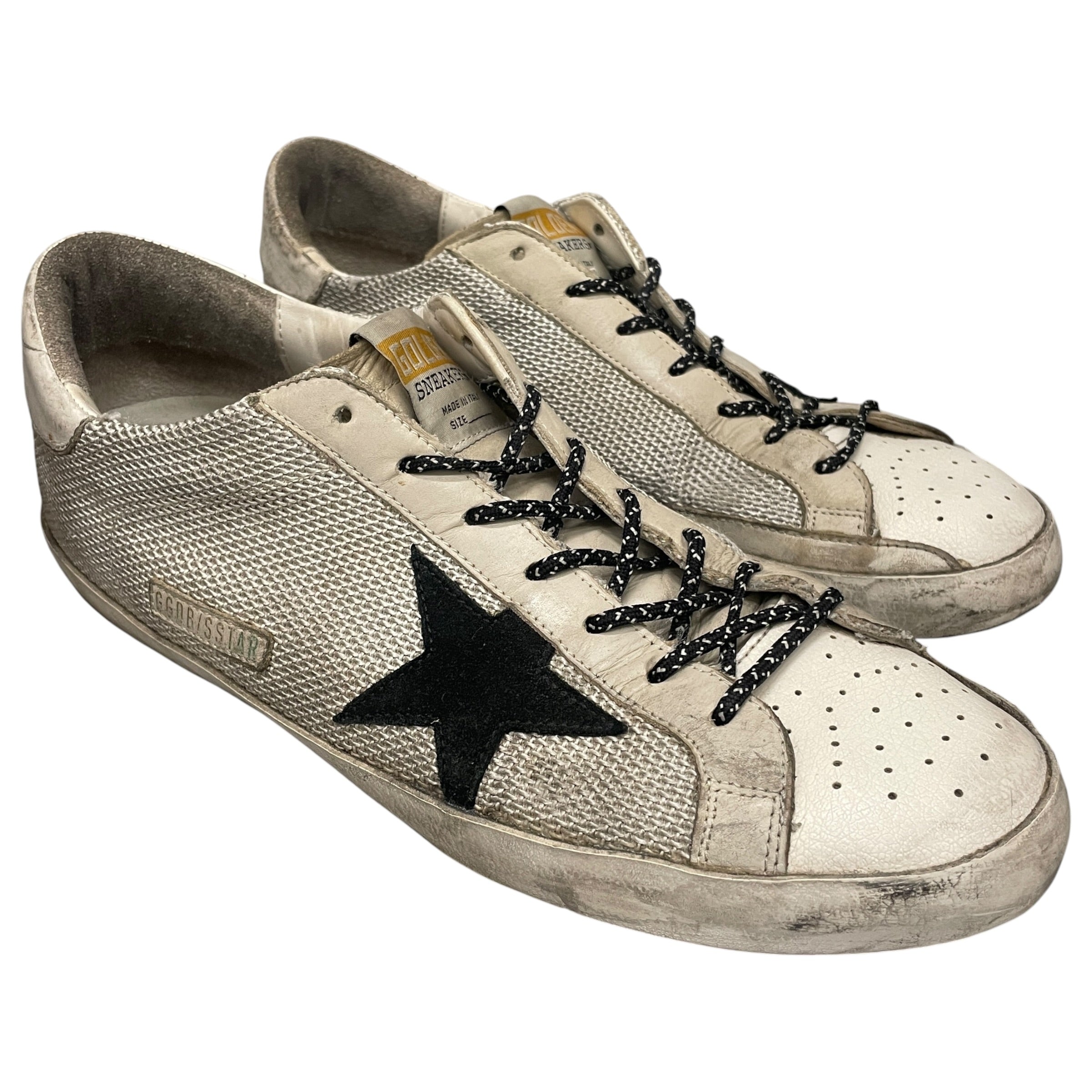 GOLDEN GOOSE/Low-Sneakers/EU 43/Cotton/WHT/mesh black star view 1