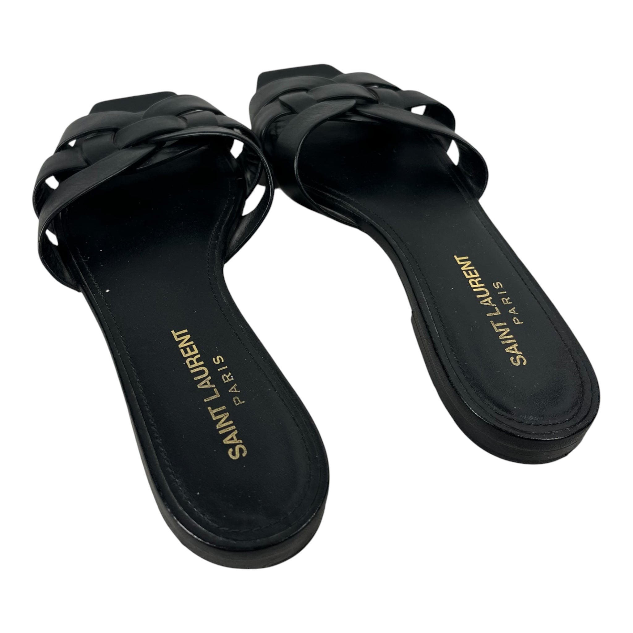 SAINT LAURENT/Sandals/EU 36.5/Leather/BLK/Open-Toe/Tribute Sandals view 2