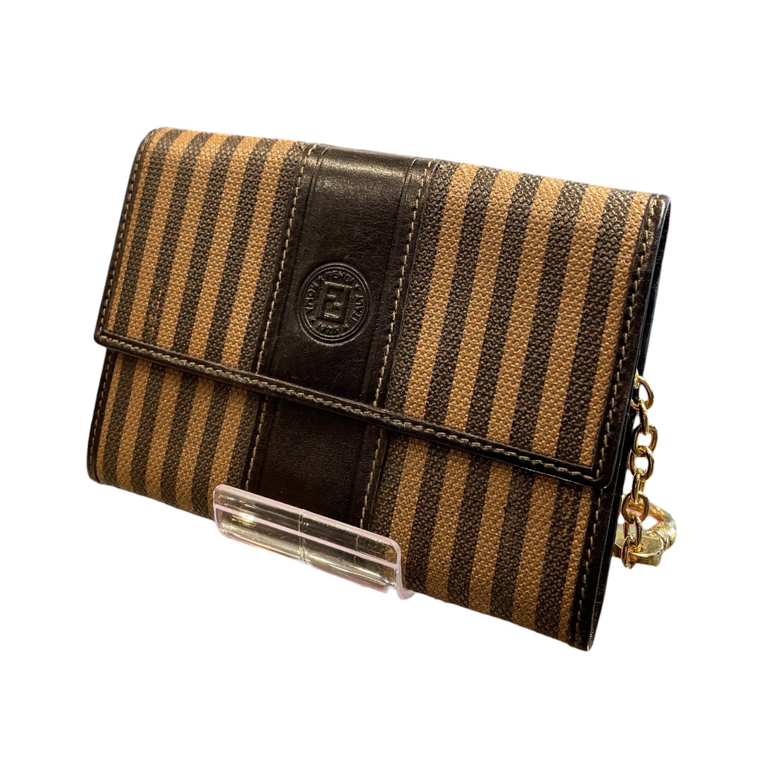 FENDI/Bifold Wallet/Leather/BRW/L's/Vintage Pequin Wallet view 1
