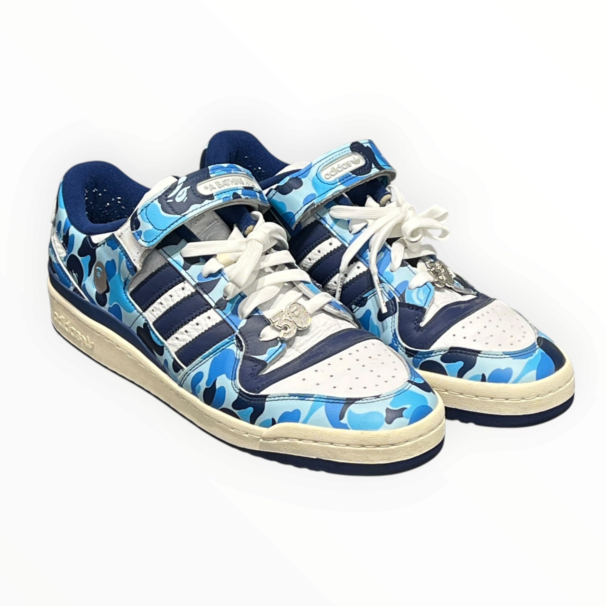 adidas/A BATHING APE/Low-Sneakers/US 12/Leather/BLU/FORUM 84 view 1