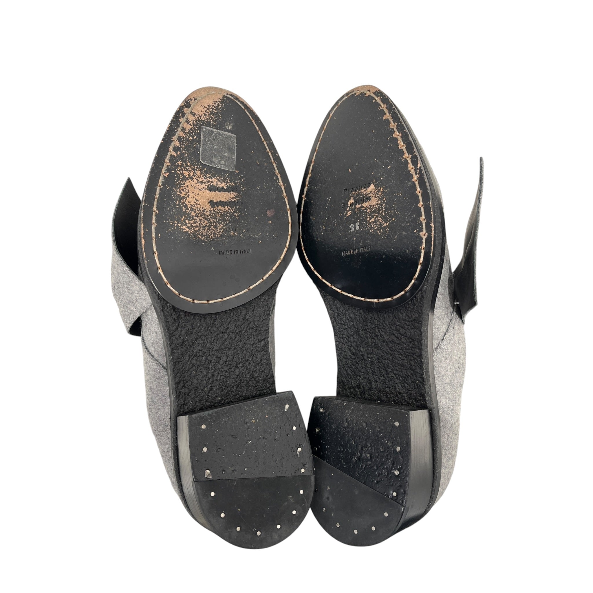 PROENZA SCHOULER/Loafers/EU 36/Wool/GRY/TIE WOOL LOAFER view 4