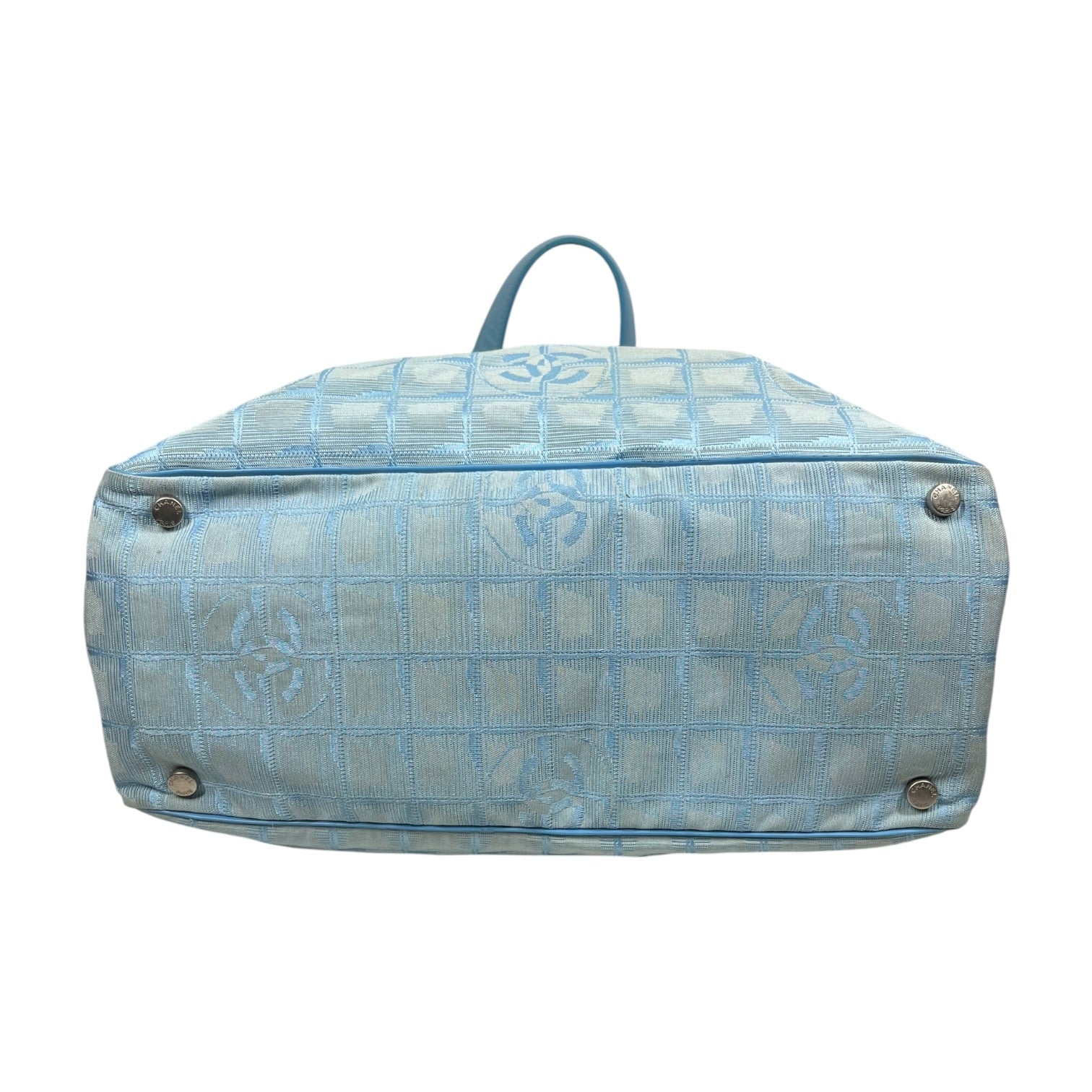 CHANEL/Hand Bag/Monogram/Cotton/BLU/Travel Ligne Tote view 3