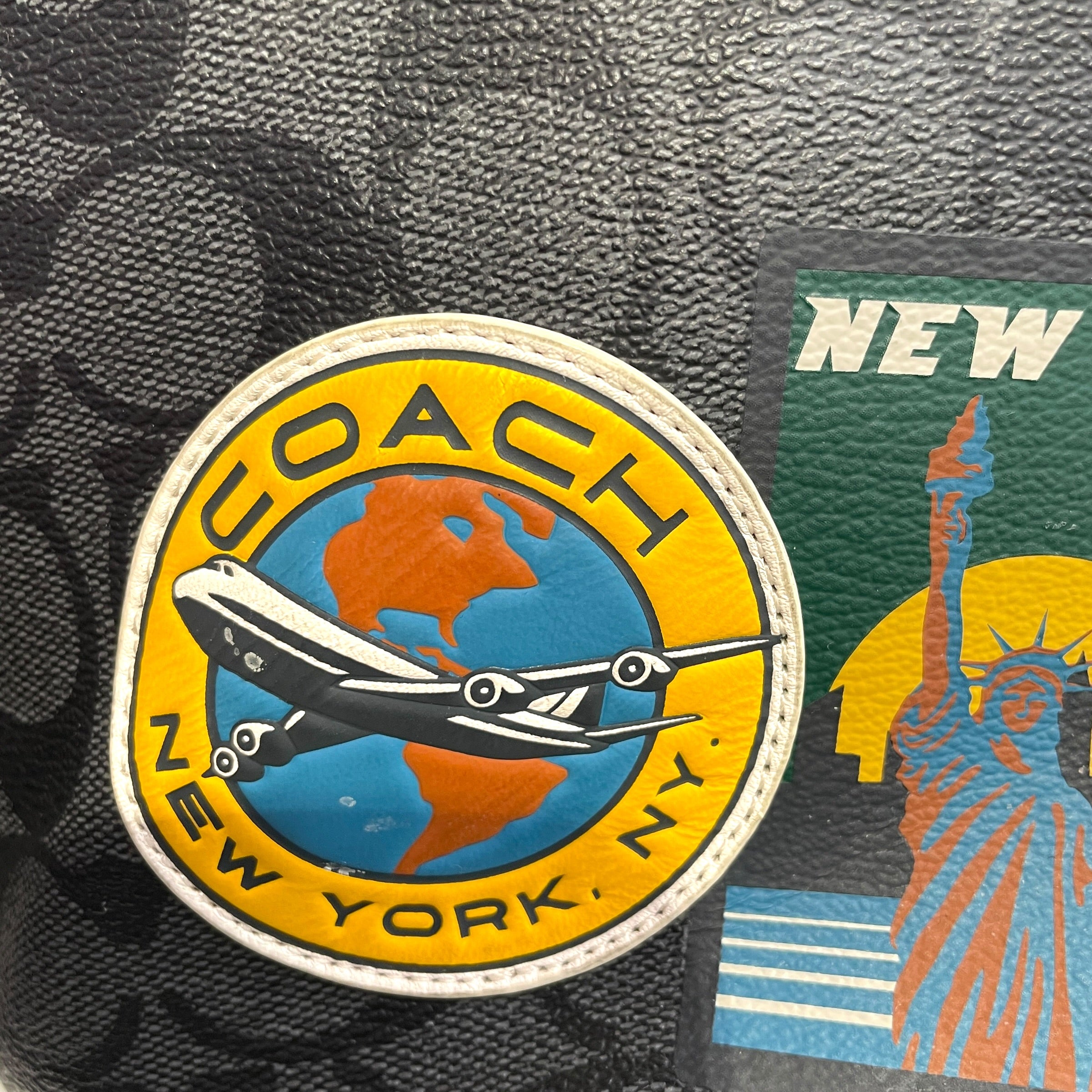 COACH/Luggage/Monogram/Leather/GRY/venturer duffel w/ nyc patches view 5
