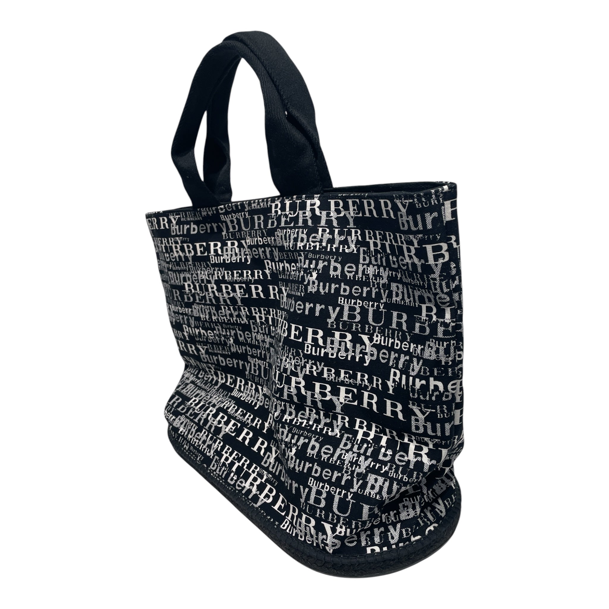BURBERRY/Tote Bag/Monogram/BLK/Repeating logo canvas view 3