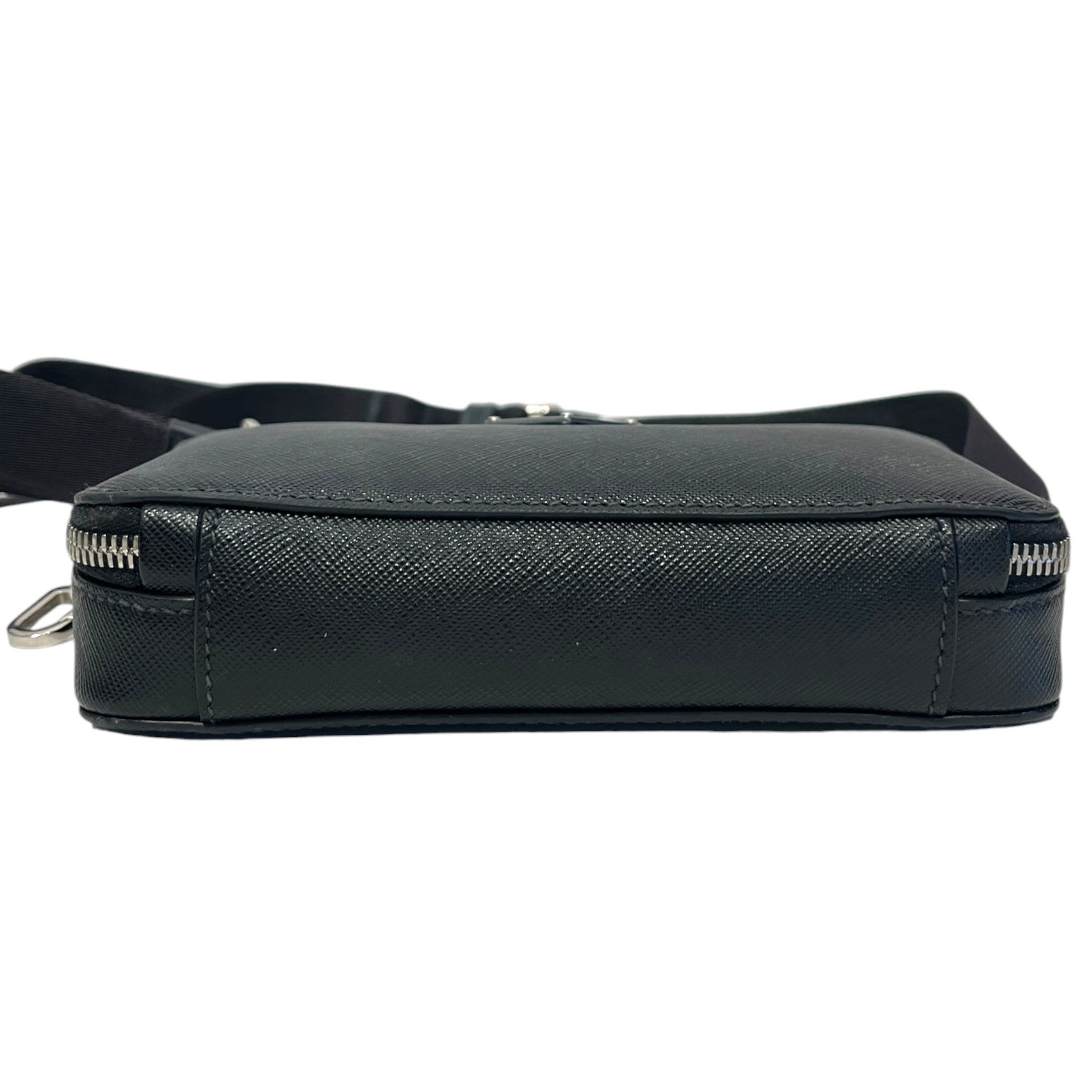 PRADA/Cross Body Bag/Leather/BLK/saffiano view 3