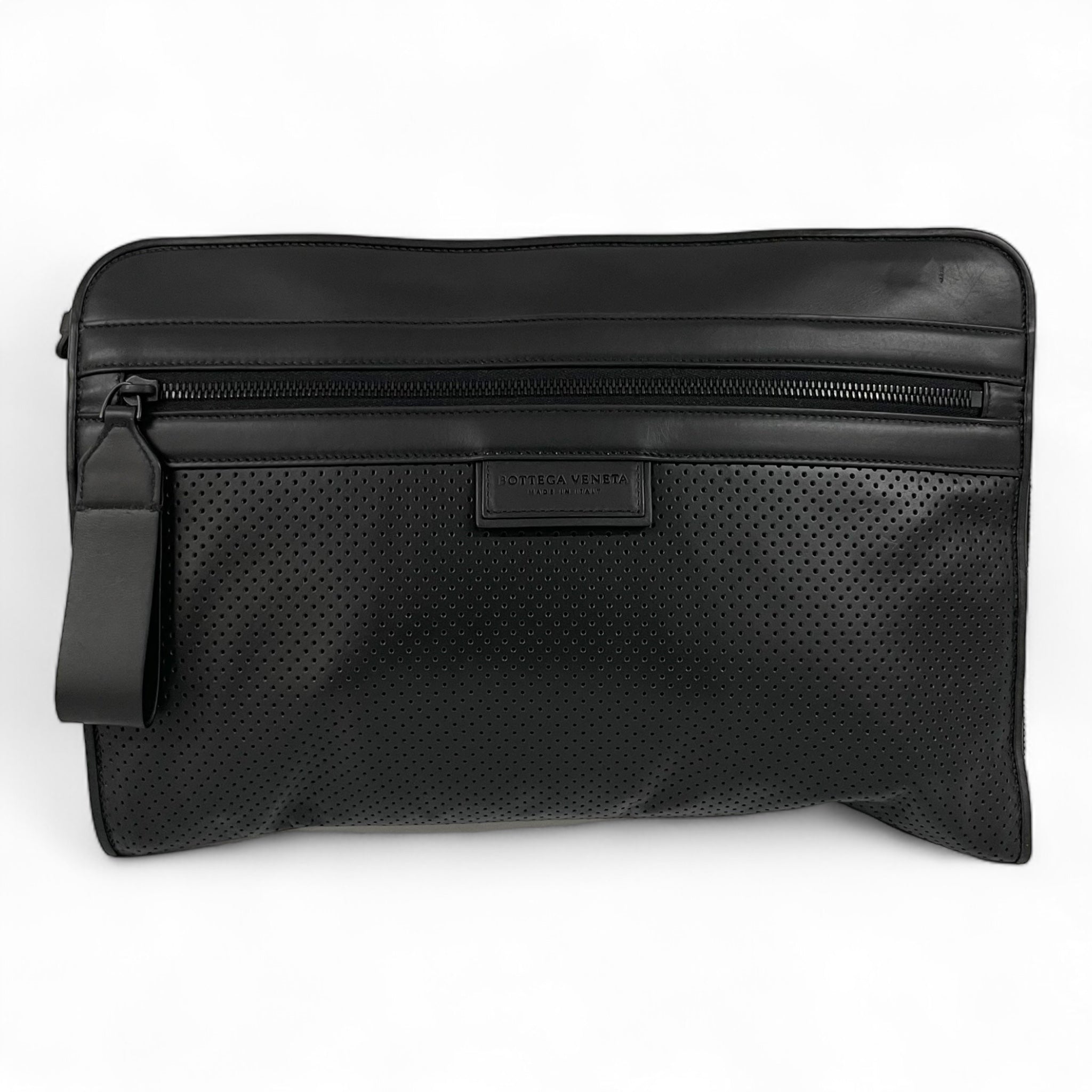 BOTTEGA VENETA/Clutch Bag/Leather/BLK/DOTS BIG ZIPPER view 1