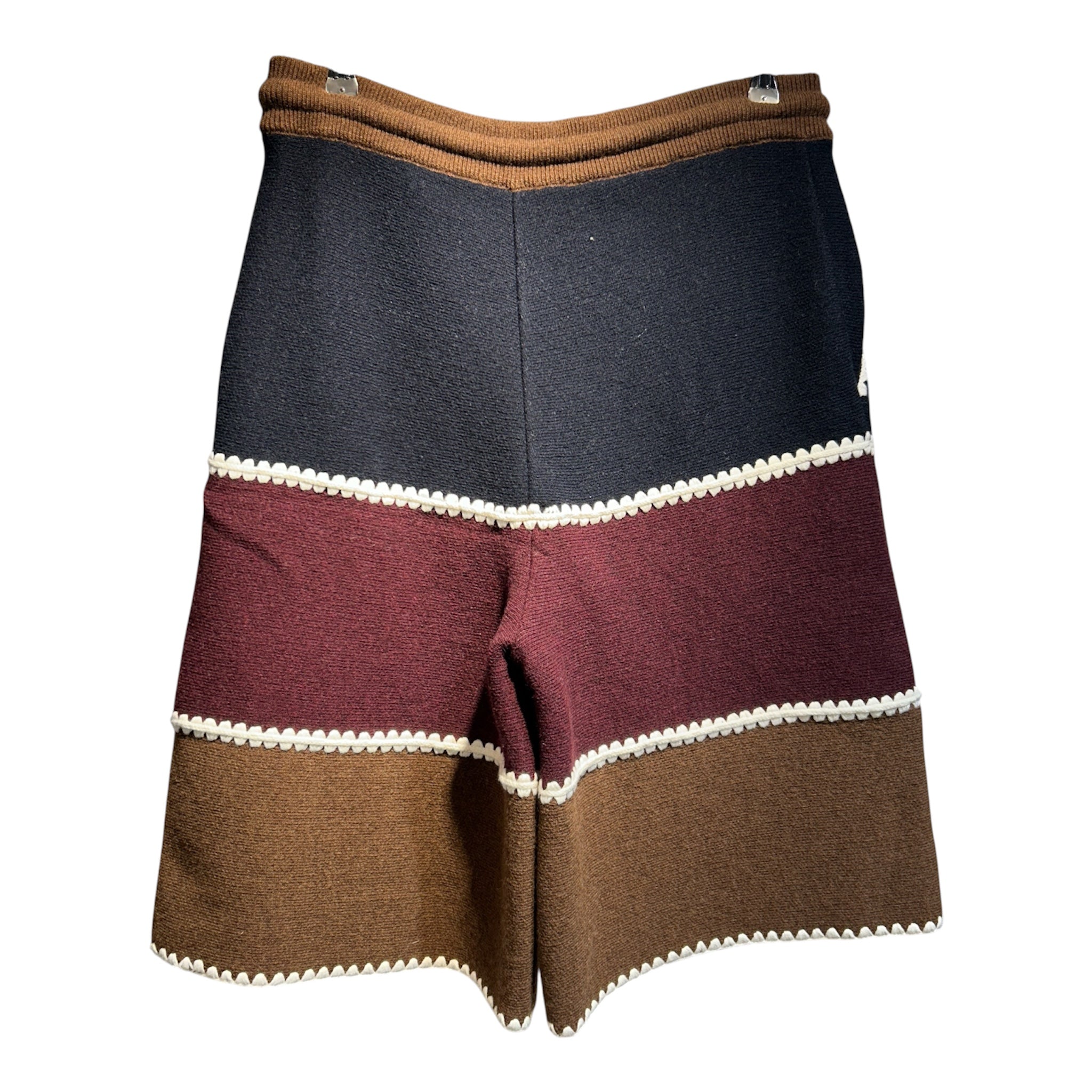 Palm Angels/Shorts/L/Wool/BRW/wide leg crochet logo view 2