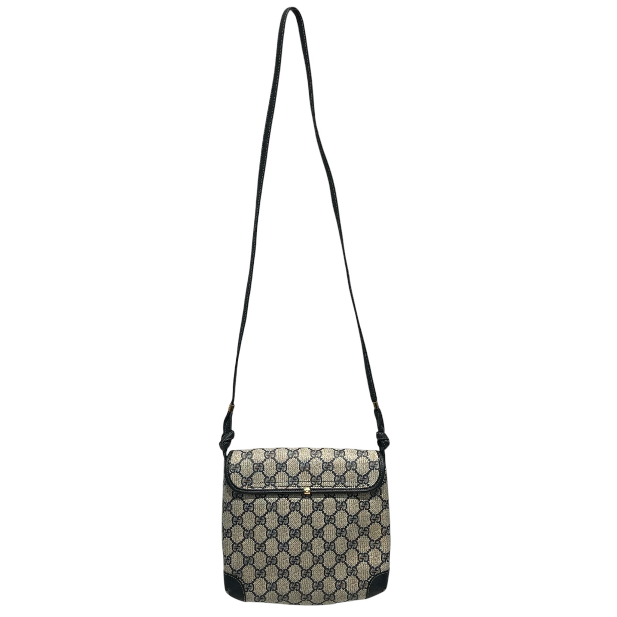 GUCCI/Cross Body Bag/Monogram/Leather/NVY/VINTAGE INTERLOCKING GG view 2