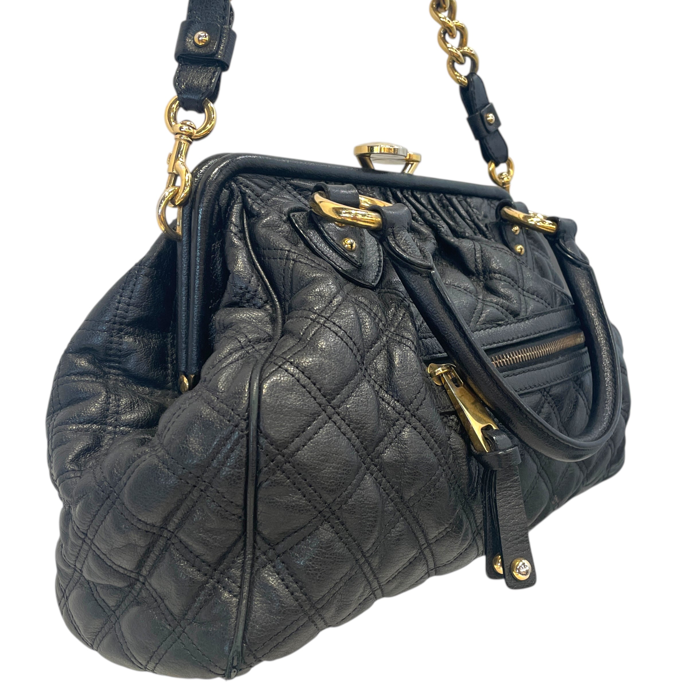 MARC JACOBS/Cross Body Bag/OS/Leather/BLK/Stam Double Handle view 3