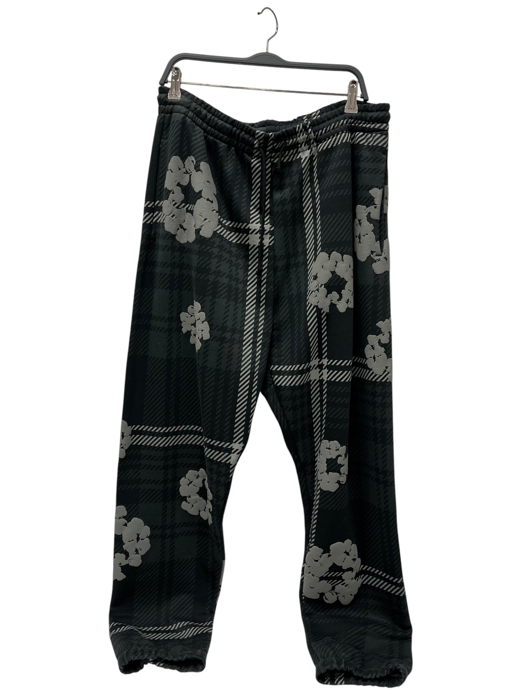 DENIM TEARS/Pants/XL/Cotton/BLK/Plaid/PLAID COTTON WREATH SWEATS view 1
