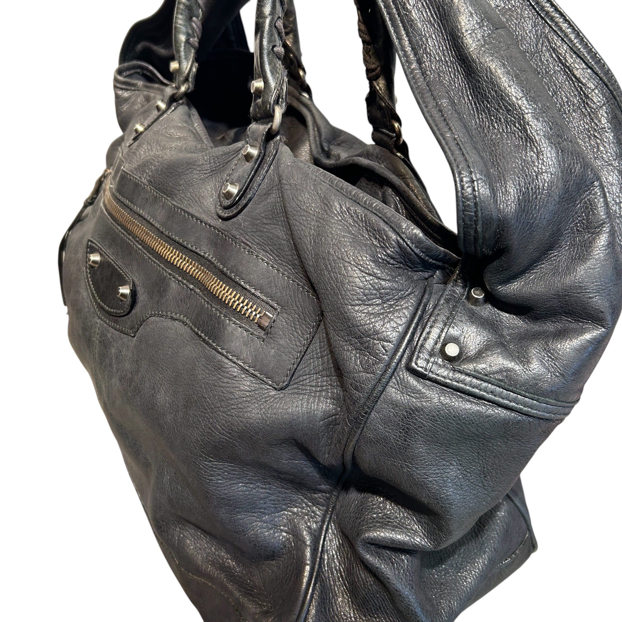 BALENCIAGA/Tote Bag/Leather/BLK/MOTO CROSS WEEKENDER view 6