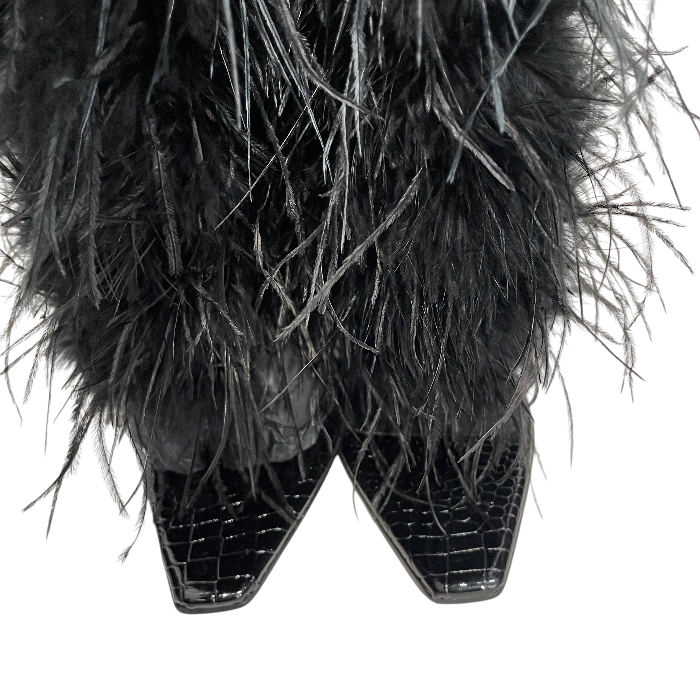 WOODS/Long Boots/US 11/BLK/Knee-high/JORDAN WOODS OSTRICH OPENTOE H view 4