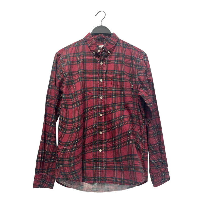 PALACE/LS Shirt/M/Cotton/RED/Plaid/