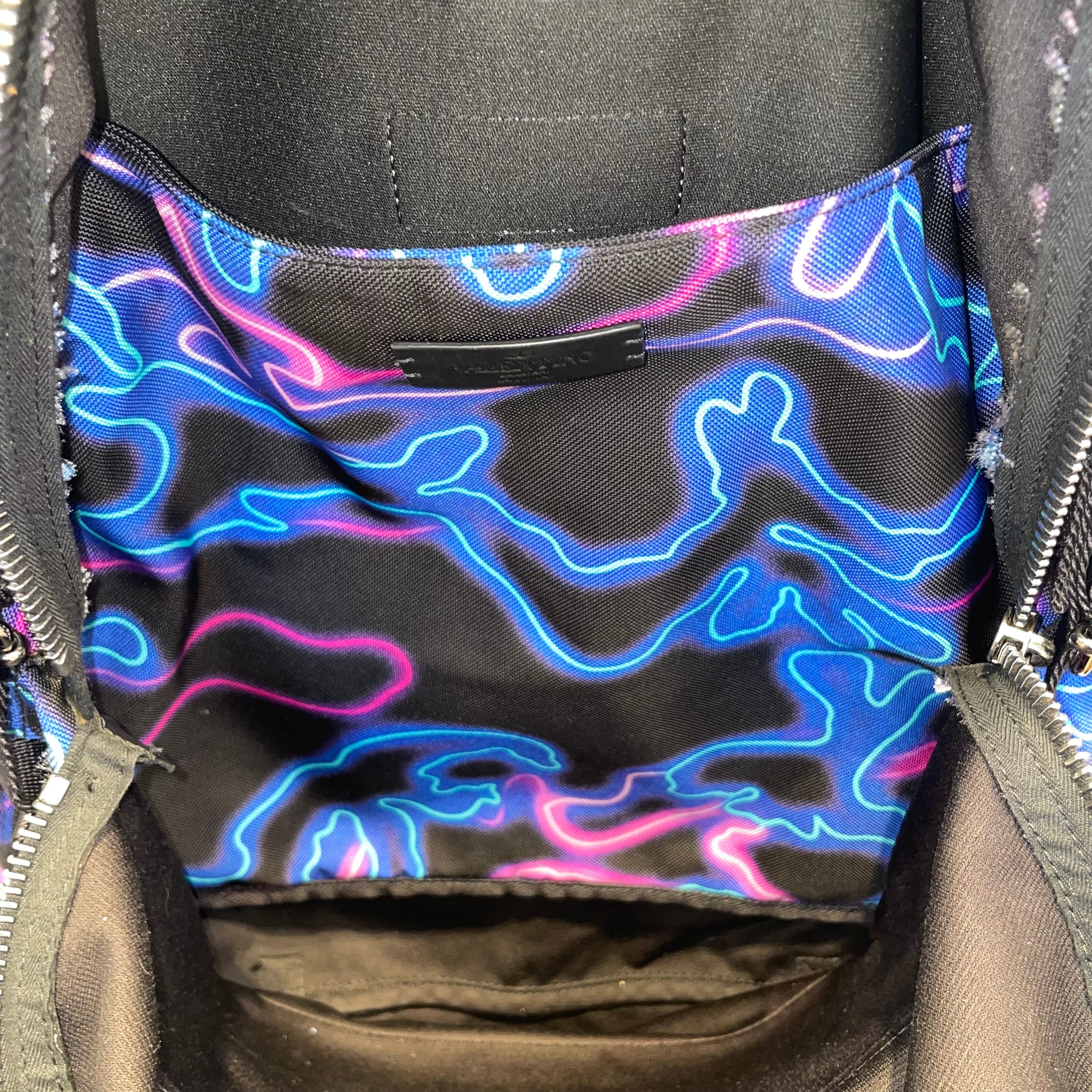 VALENTINO GARAVANI/Backpack/Graphic/Cotton/MLT/neon/sil hard/back strap/ view 4