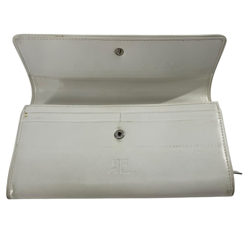 Courreges/Long Wallet/Leather/WHT/COURREGES LOGO ON FRONT