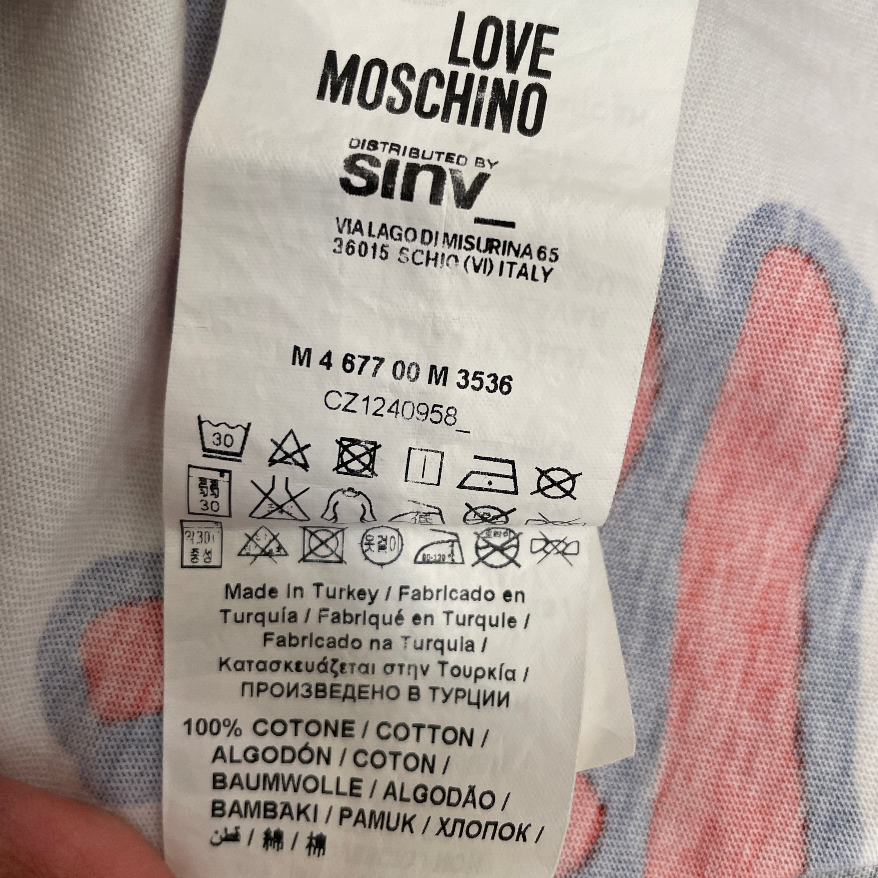 LOVE MOSCHINO/T-Shirt/M/Cotton/MLT/All Over Print/RACING TEE view 5