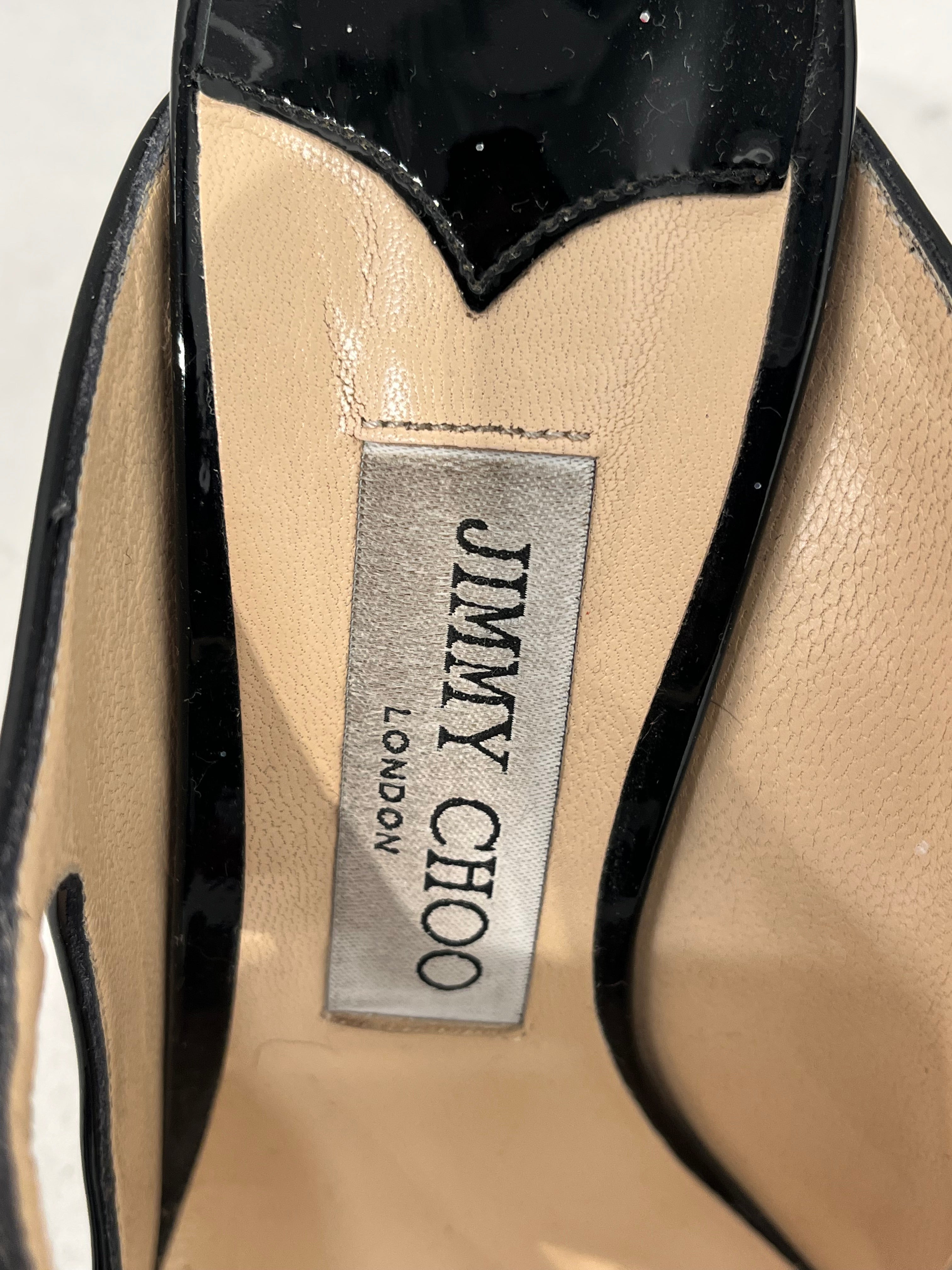 JIMMY CHOO/Heels/EU 38/Leather/BLK/CRYSTAL FRONT STRAP THIN HEEL view 6