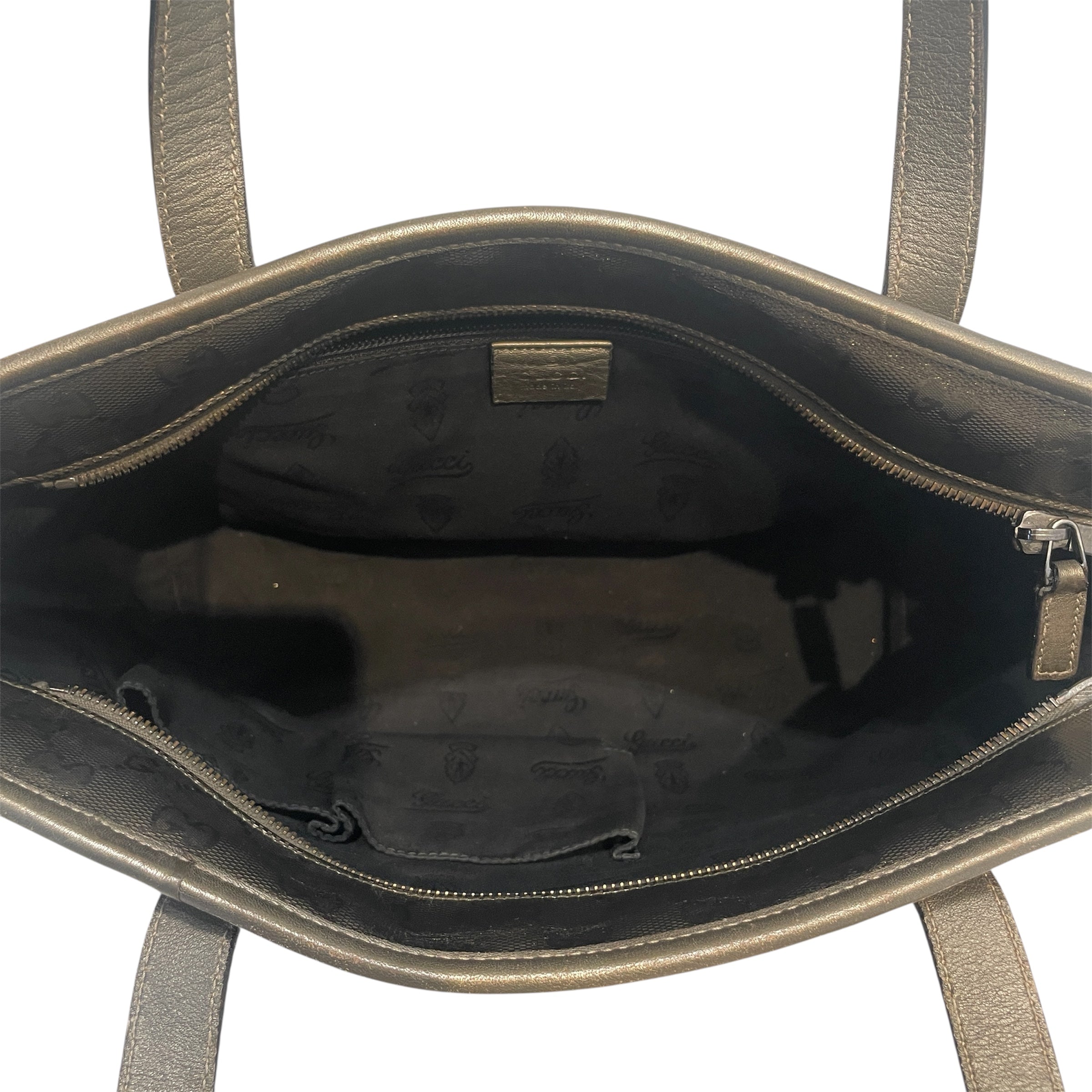 GUCCI/Tote Bag/Monogram/Leather/GRY/Imprime Tote view 4