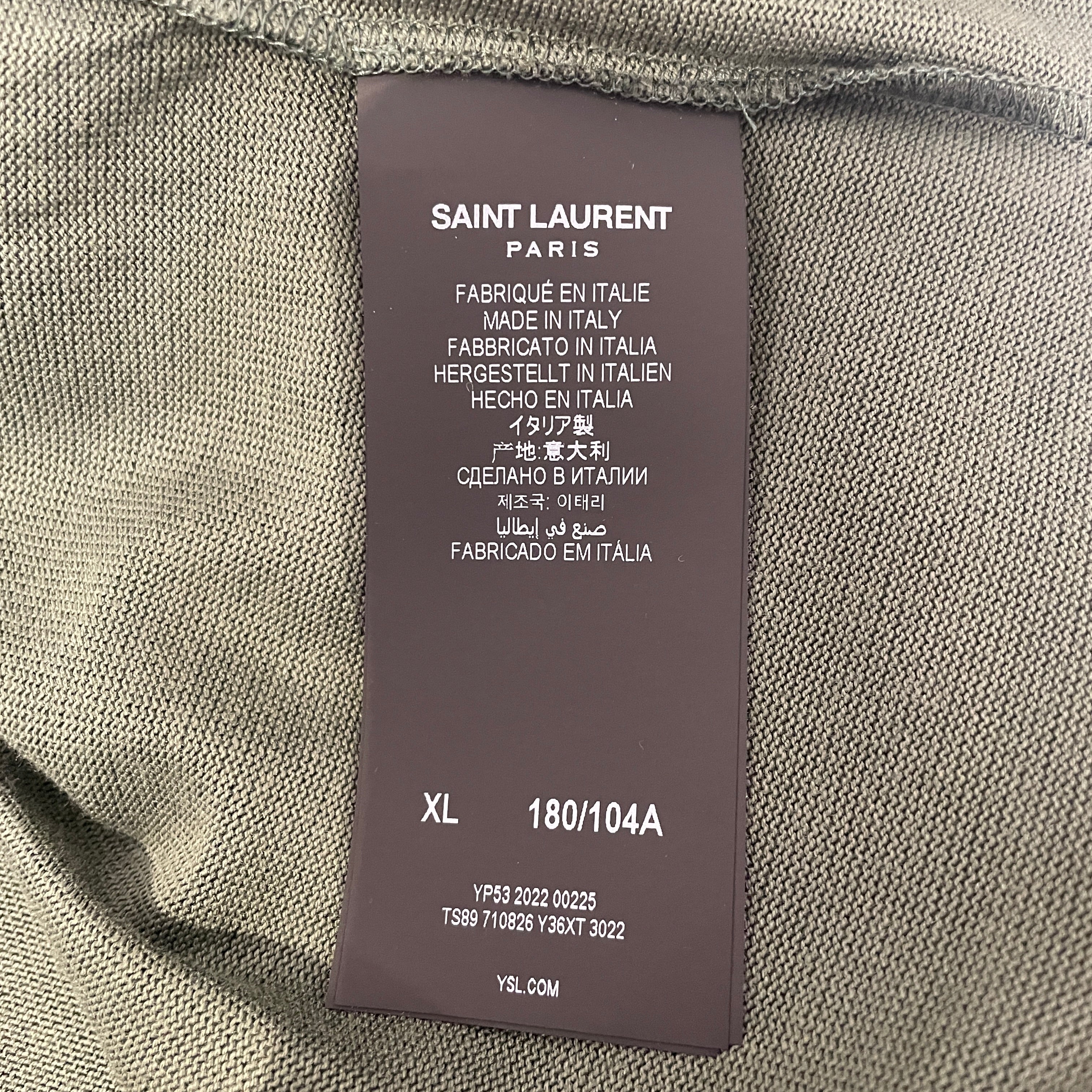 SAINT LAURENT/T-Shirt/XL/GRN/Rive Gauche Raglan view 4
