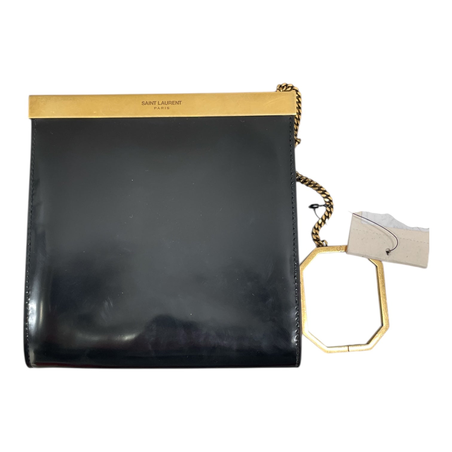 SAINT LAURENT/Clutch Bag/Leather/BLK/bracelet w chain link view 1