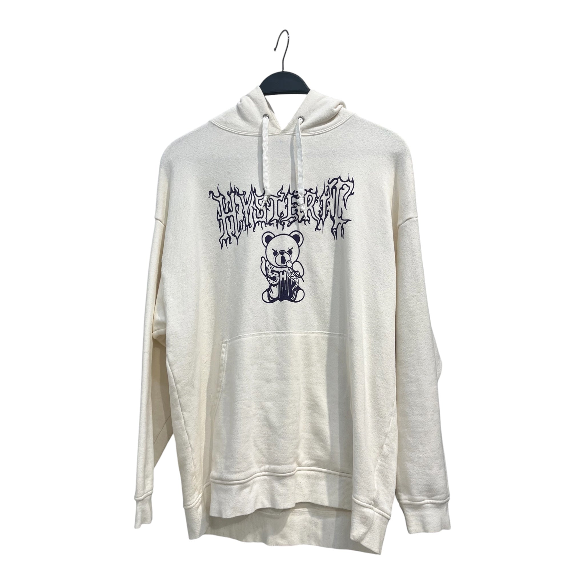 HYSTERIC GLAMOUR/Hoodie/L/Cotton/WHT/GOTHIC BEAR LOGO CHEST view 1