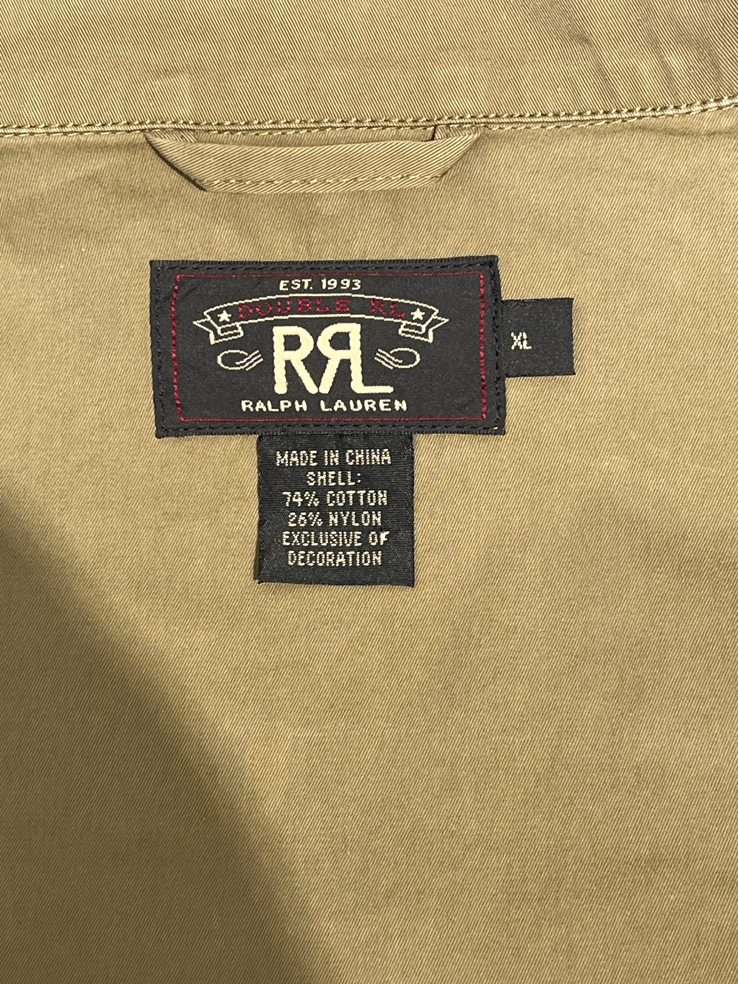 RRL/Jacket/XL/Cotton/GRN/leather patch front zip up view 4