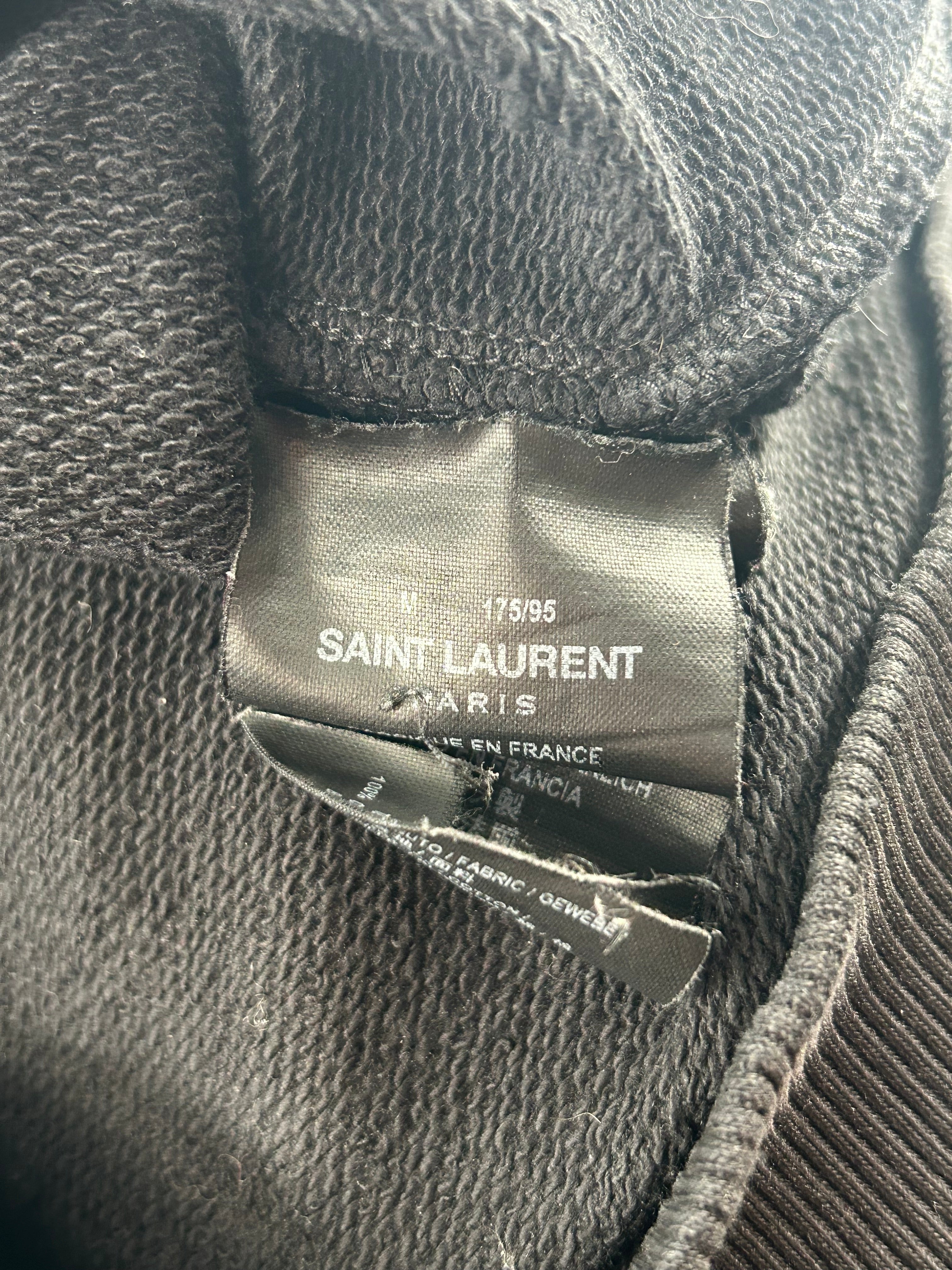 SAINT LAURENT/Zip Up Hoodie/M/Cotton/BLK/STAR PATCH DIAMOND ZIP view 3