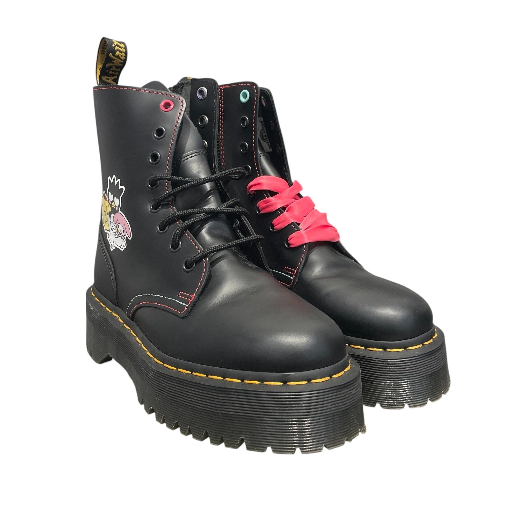 Dr.Martens/Boots/US 7/Leather/BLK/Jadon-hello kitty view 1