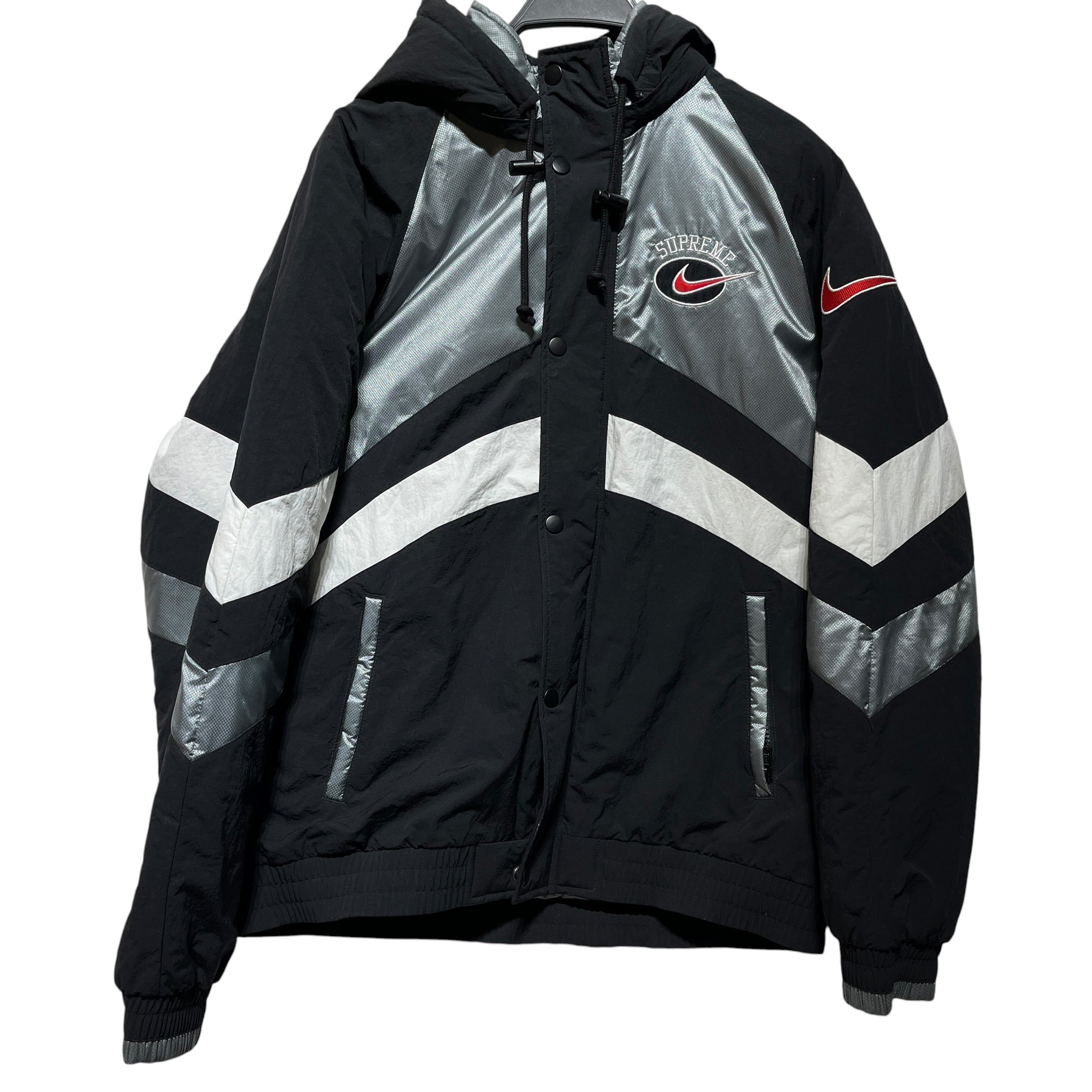Supreme/NIKE/Puffer Jkt/M/Nylon/BLK/hooded sport jacket view 1